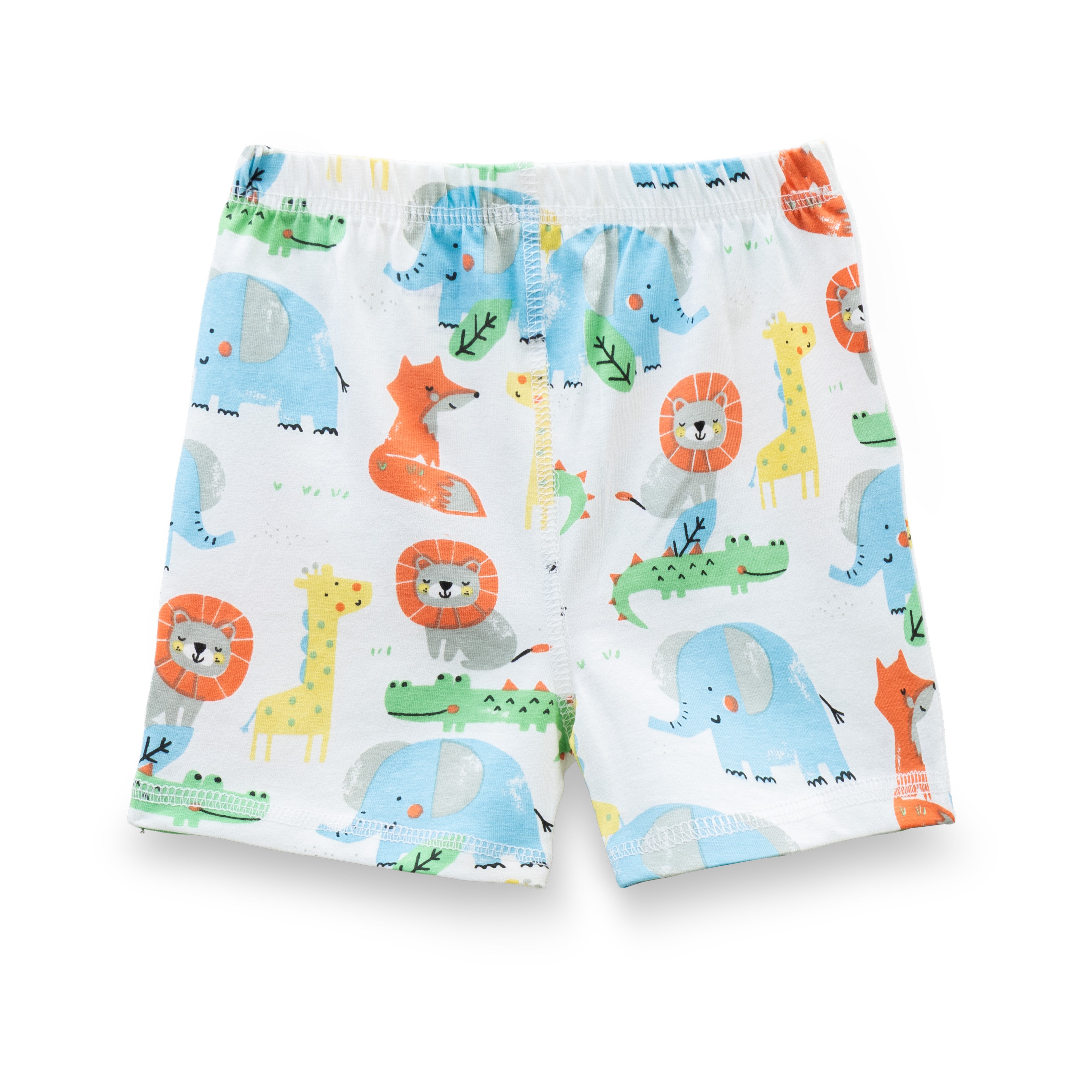 "Baby Boys' Cotton Shorts – Pack of 2 (Animal Print & Striped Design)"