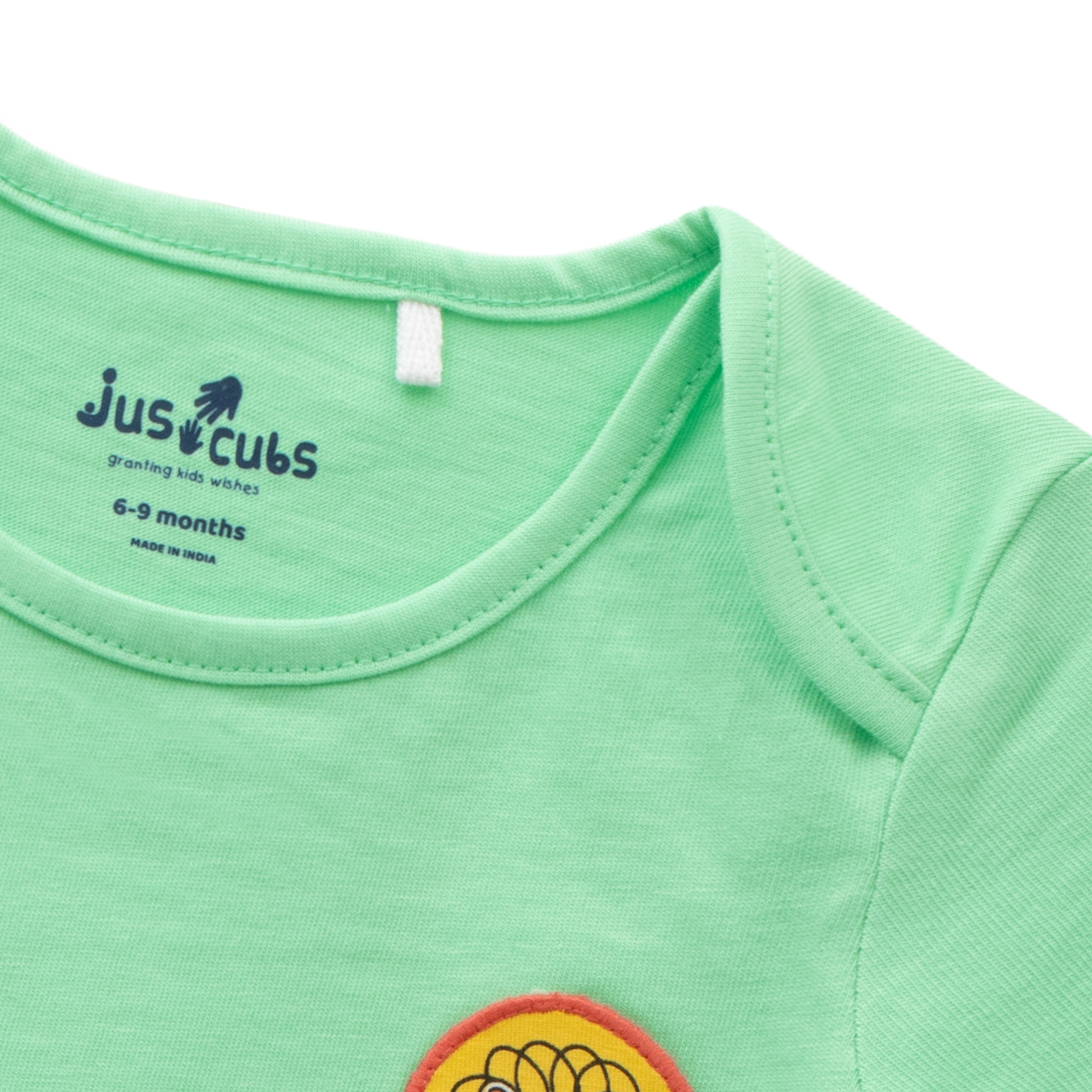 "Baby Boys' Cotton Half Sleeve T-Shirts – Pack of 2 (Green Solid & Jungle Print)"