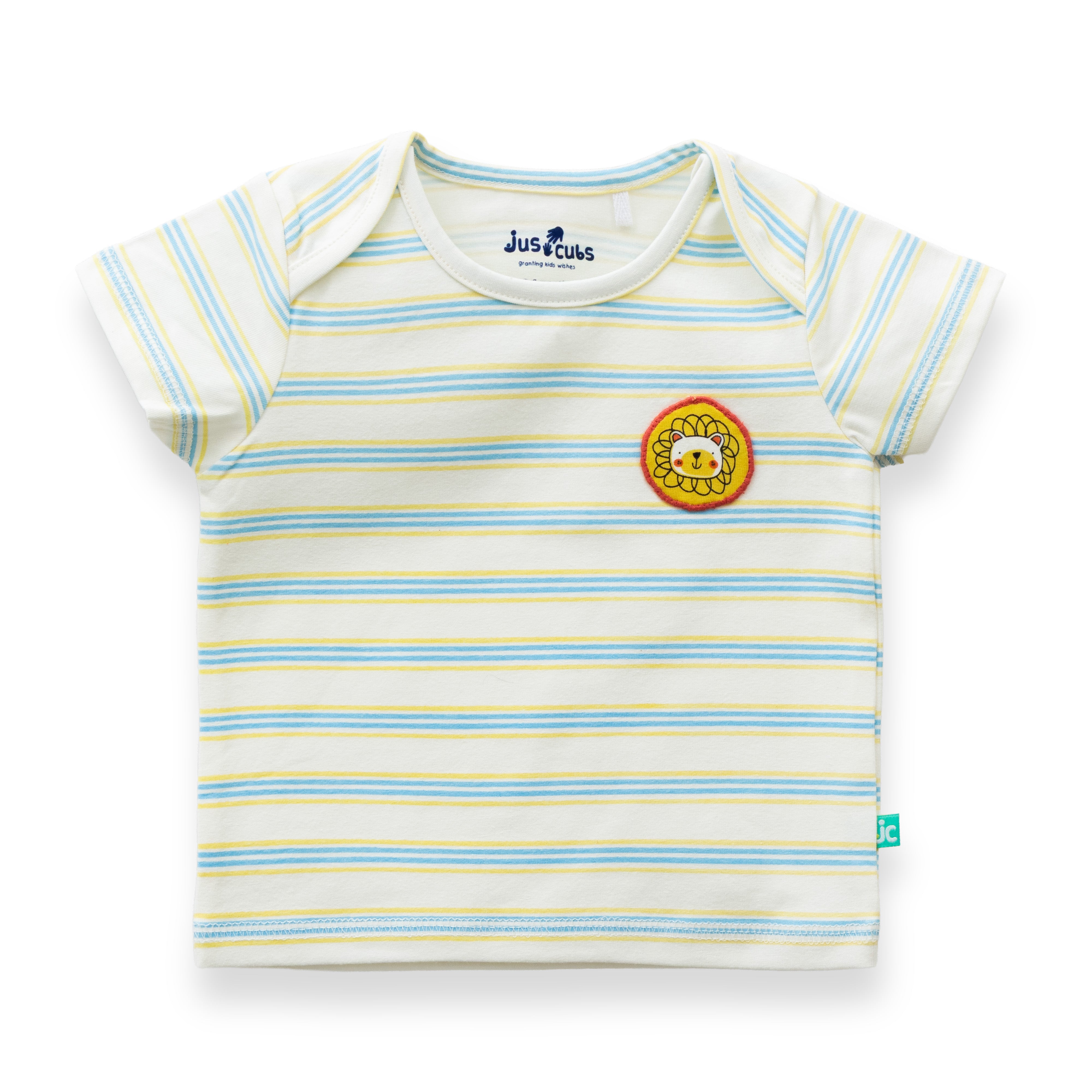 "Baby Boys' Cotton T-Shirt Set – Animal Print & Striped Design – Pack of 2"