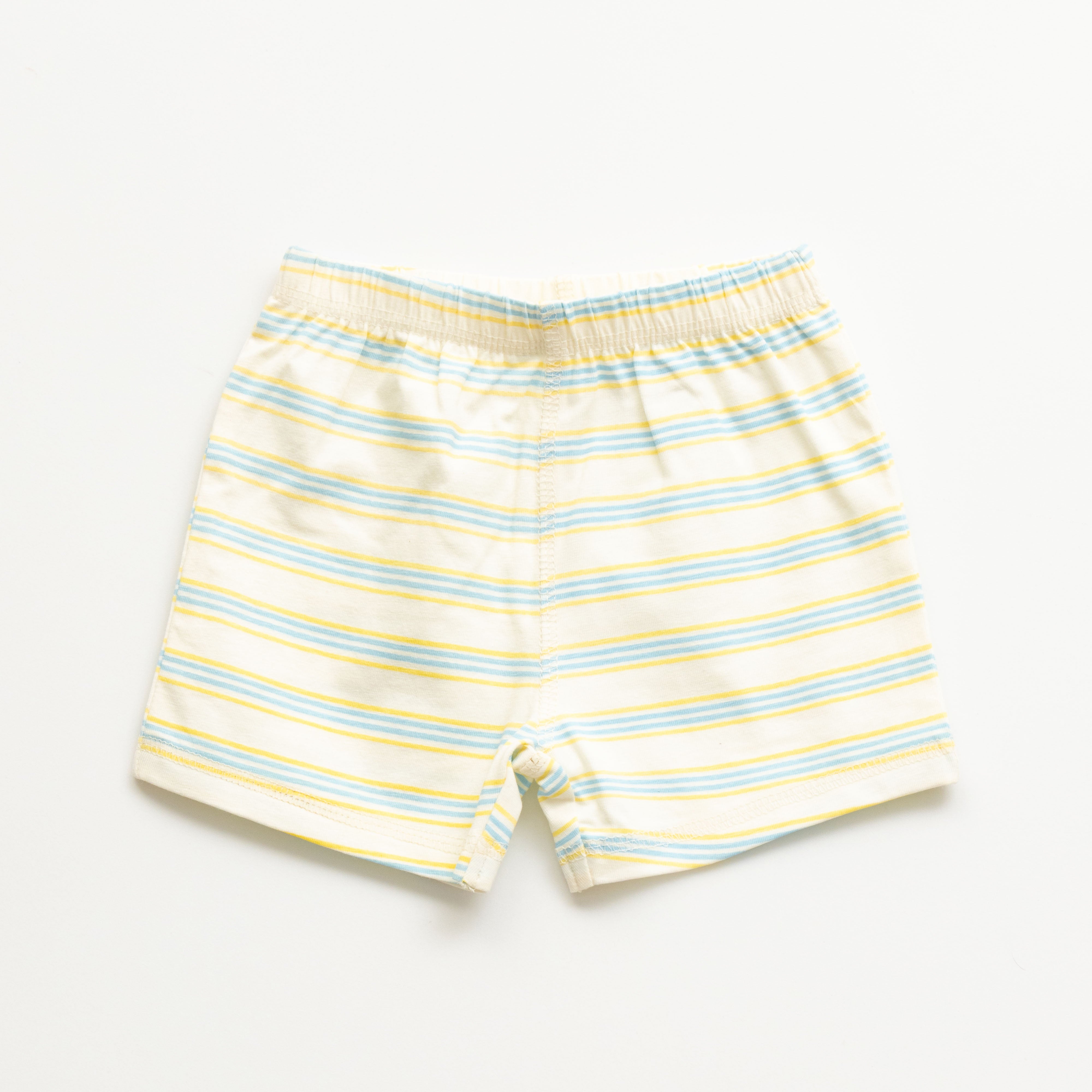 "Baby Boys Green Giraffe Print T-Shirt & Striped Shorts Set – 100% Cotton"