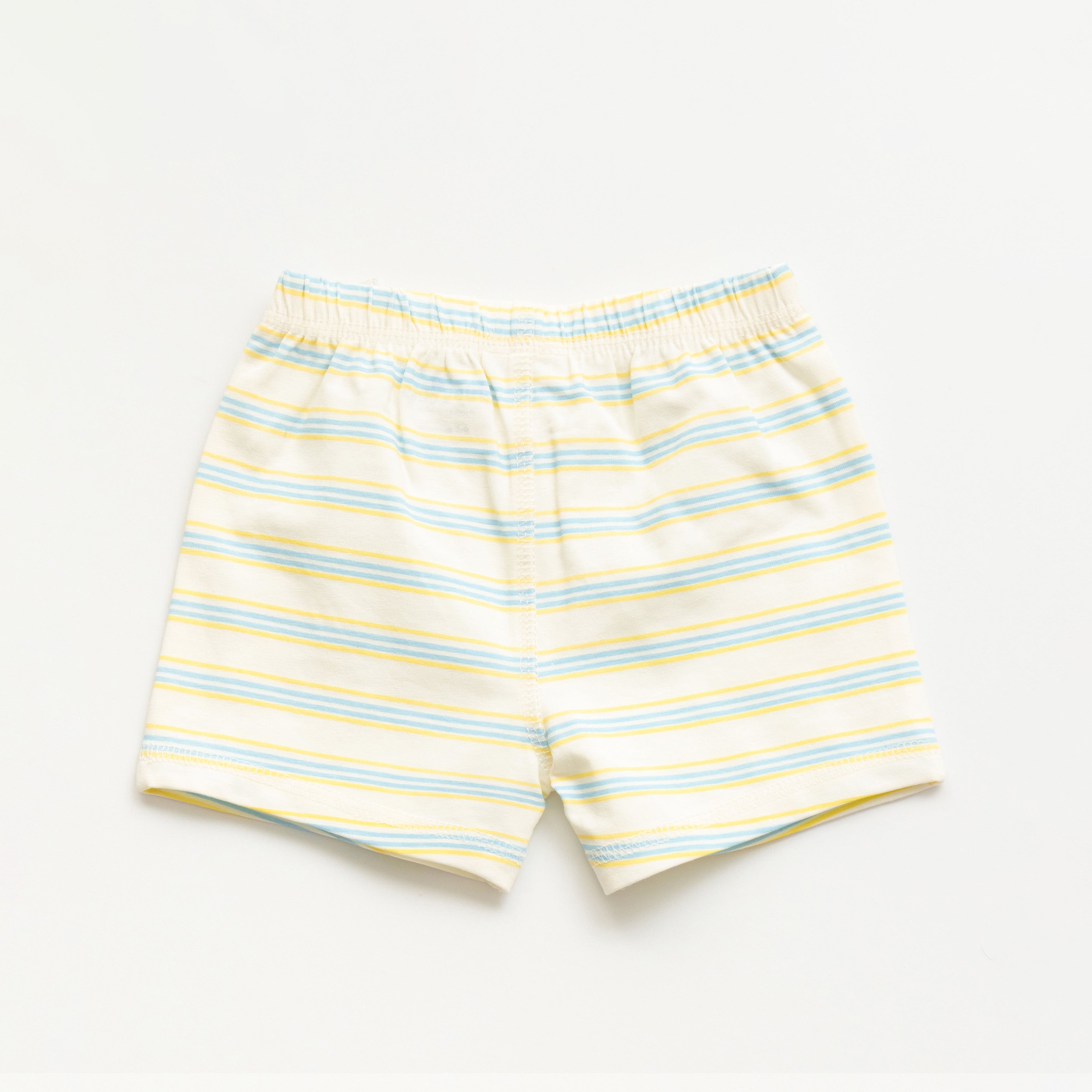 "Baby Boys Green Giraffe Print T-Shirt & Striped Shorts Set – 100% Cotton"
