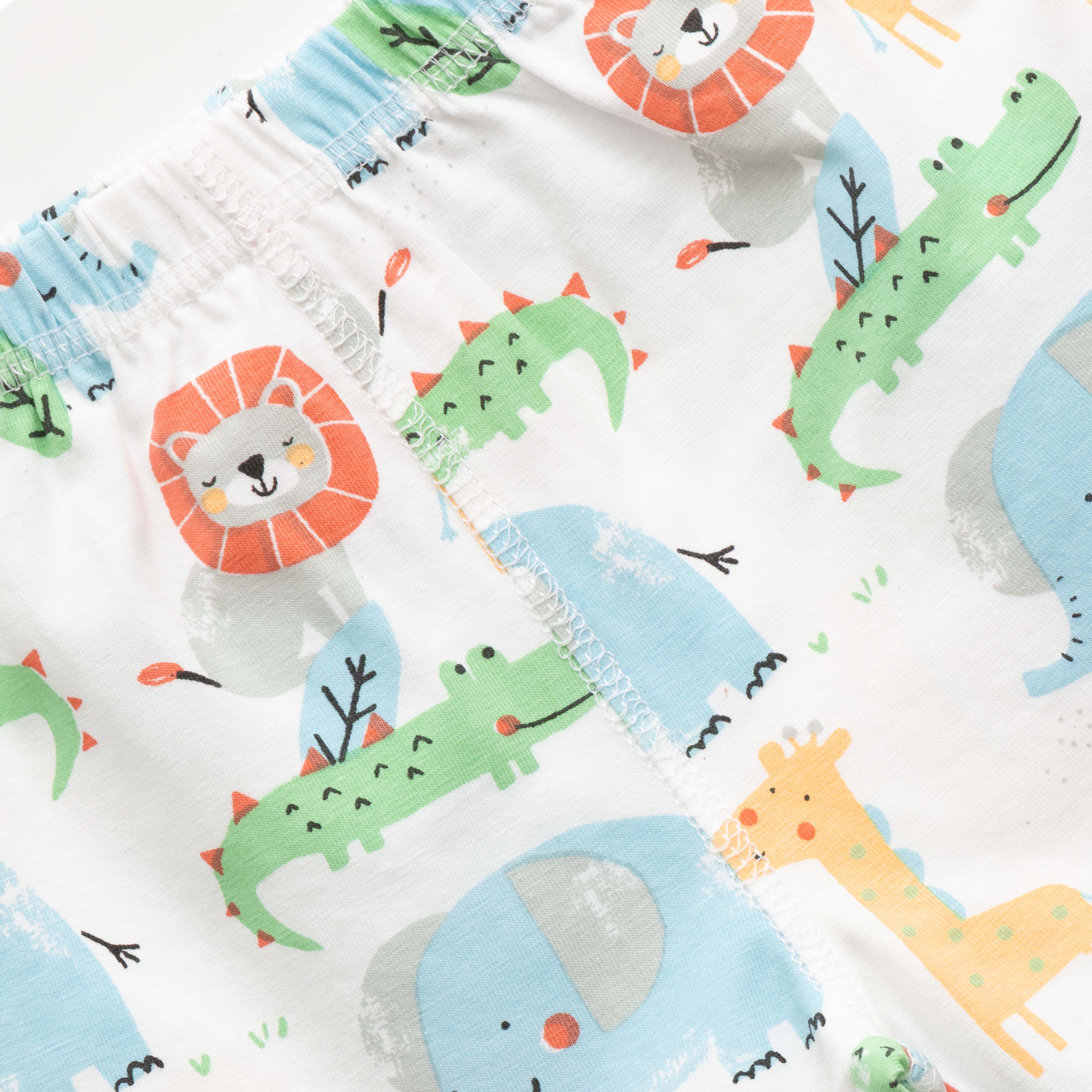 "Baby Boys Orange ‘Roar’ Lion Print T-Shirt & Animal Print Shorts Set – 100% Cotton"