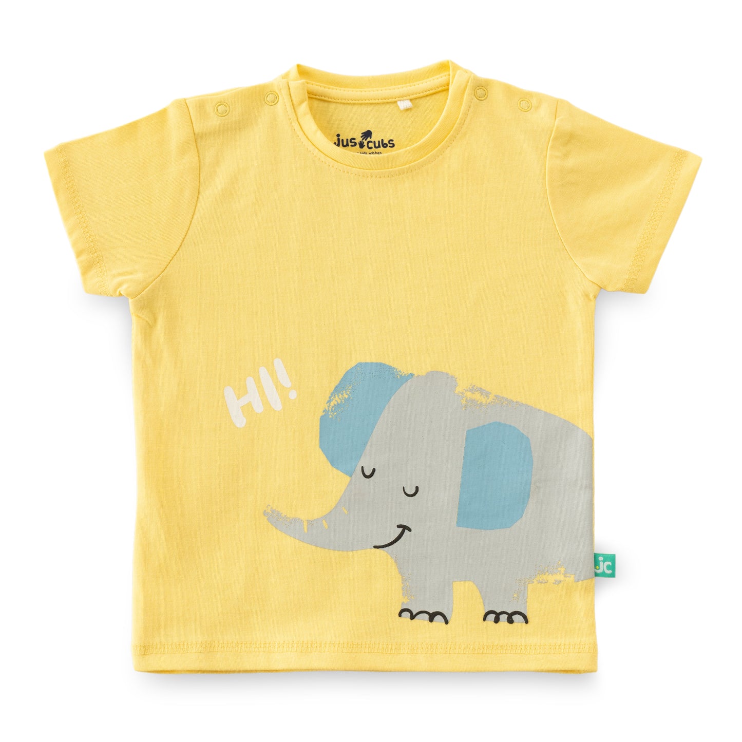 "Baby Boys' Yellow Elephant Print T-Shirt & Jungle Animal Print Jogger Set – 100% Cotton"