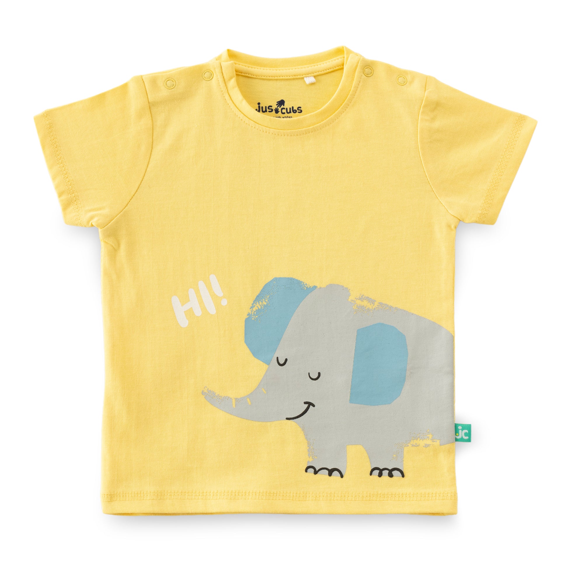 "Baby Boys' Yellow Elephant Print T-Shirt & Jungle Animal Print Jogger Set – 100% Cotton"