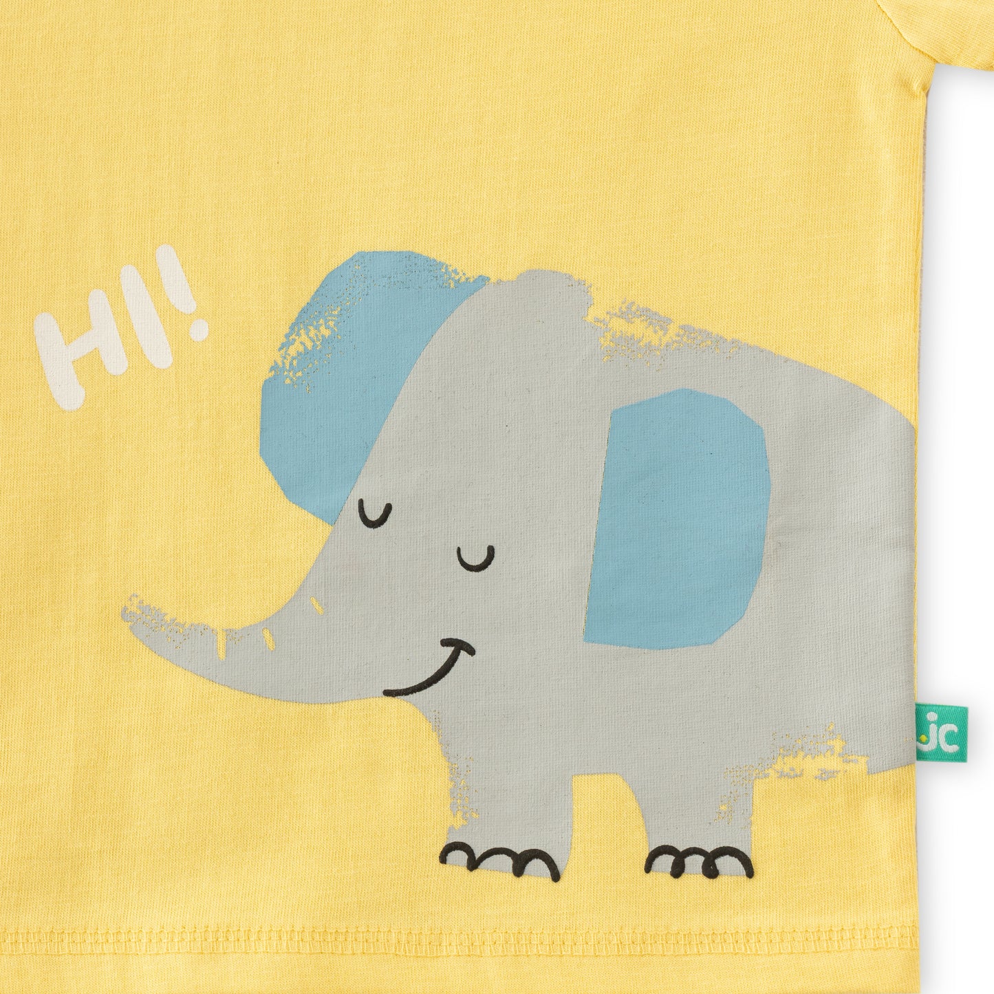 "Baby Boys' Yellow Elephant Print T-Shirt & Jungle Animal Print Jogger Set – 100% Cotton"