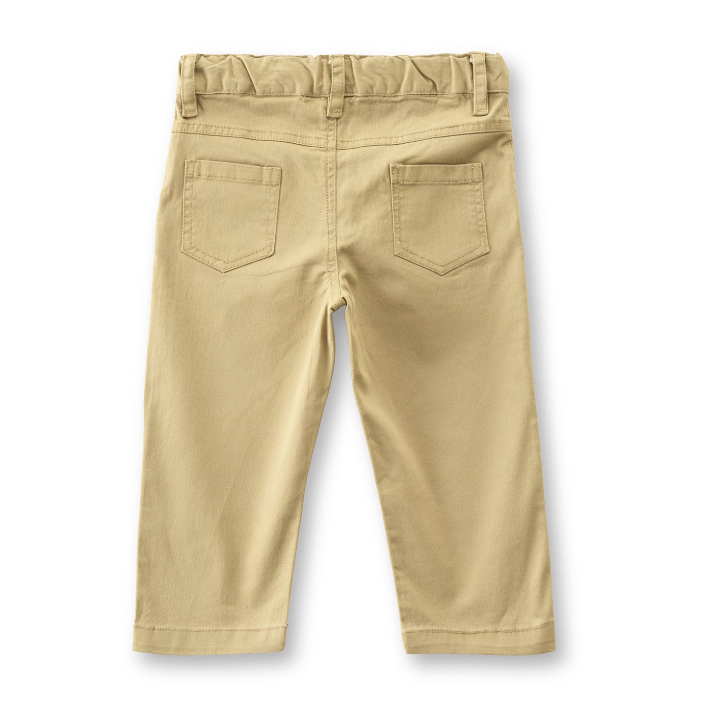 Boys' Khaki Solid  Cotton Pants – Regular Fit & & Adjustable Waist