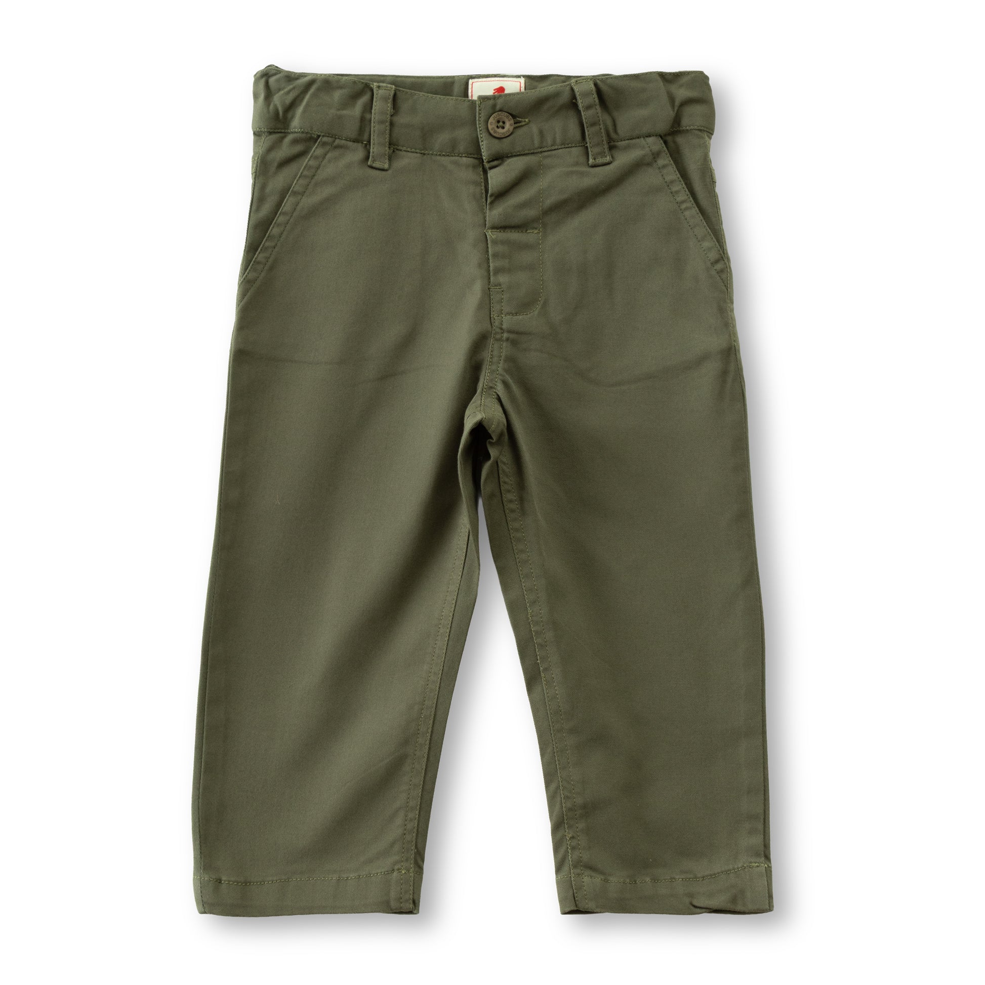 Boys' Green Cotton Pants – Regular Fit & With Side Pockets