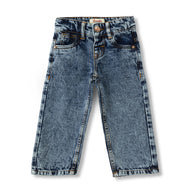 "Baby Boys Light Wash Straight Fit Denim Jeans with Button Closure"