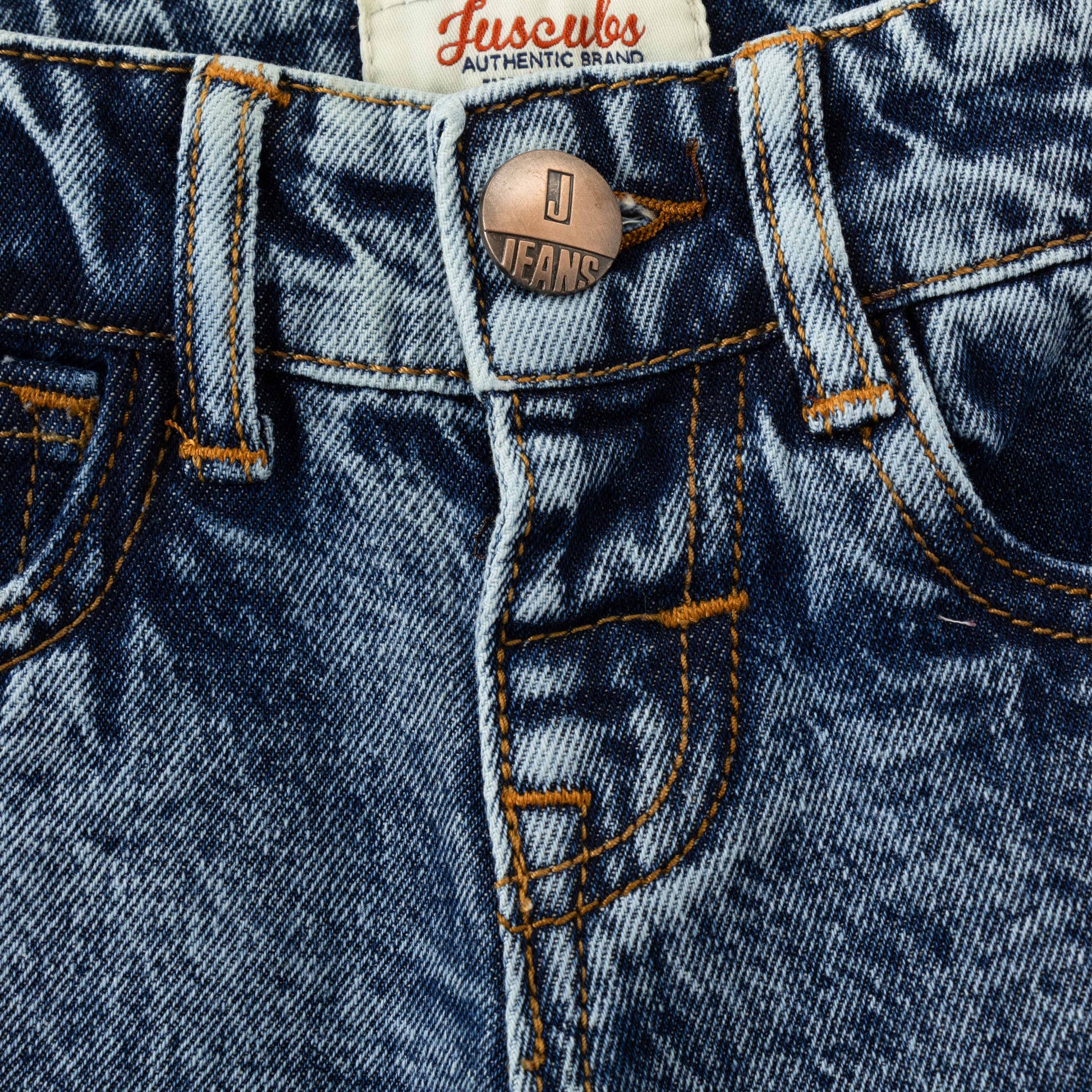 "Baby Boys Light Wash Straight Fit Denim Jeans with Button Closure"