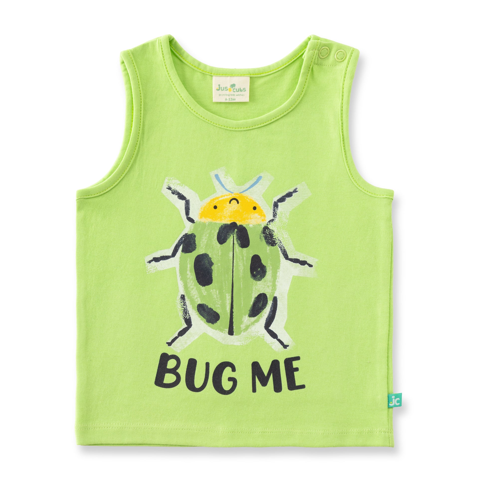 "Baby Boys Green Sleeveless Bug Print T-shirt & Navy Striped Shorts Set – Cotton Summer Co-ord"