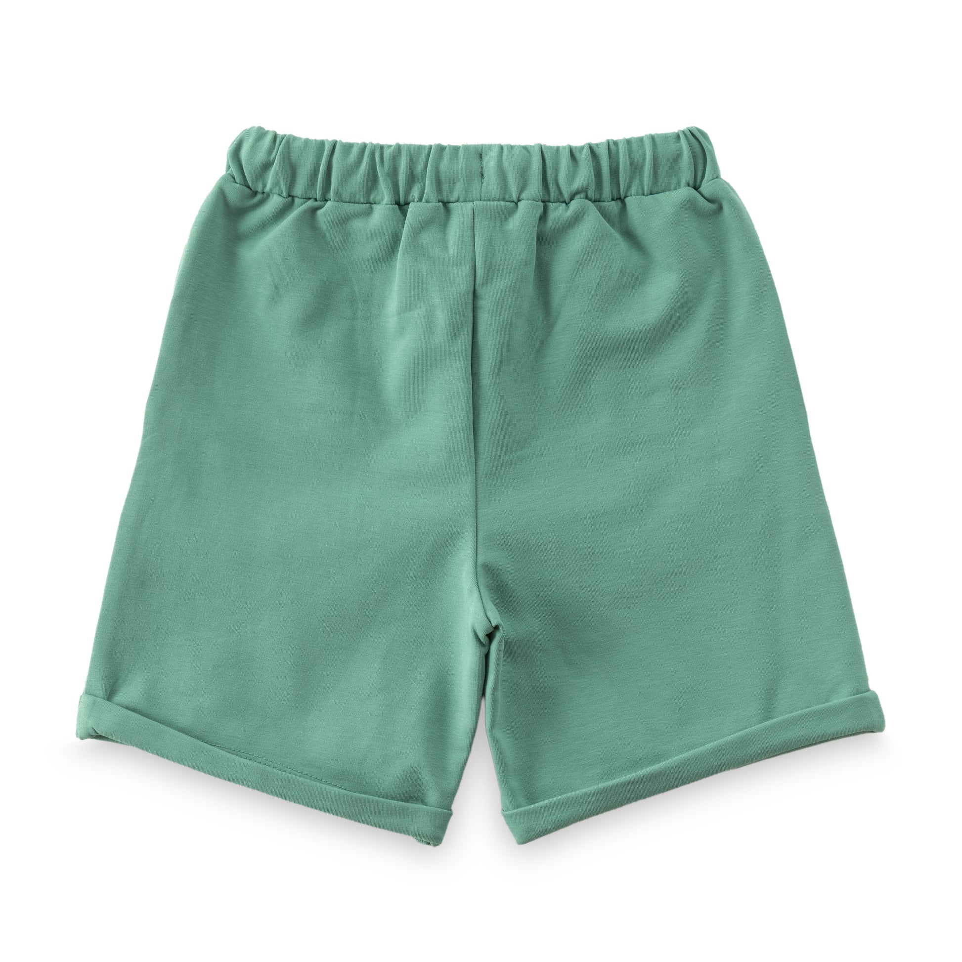 "Boys Mint Green Cotton Knit Shorts– Soft & Stretchy with Drawstring Waistband"