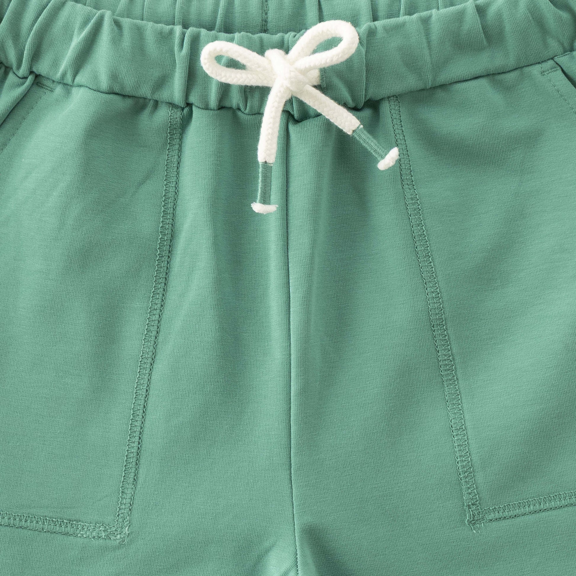 "Boys Mint Green Cotton Knit Shorts– Soft & Stretchy with Drawstring Waistband"
