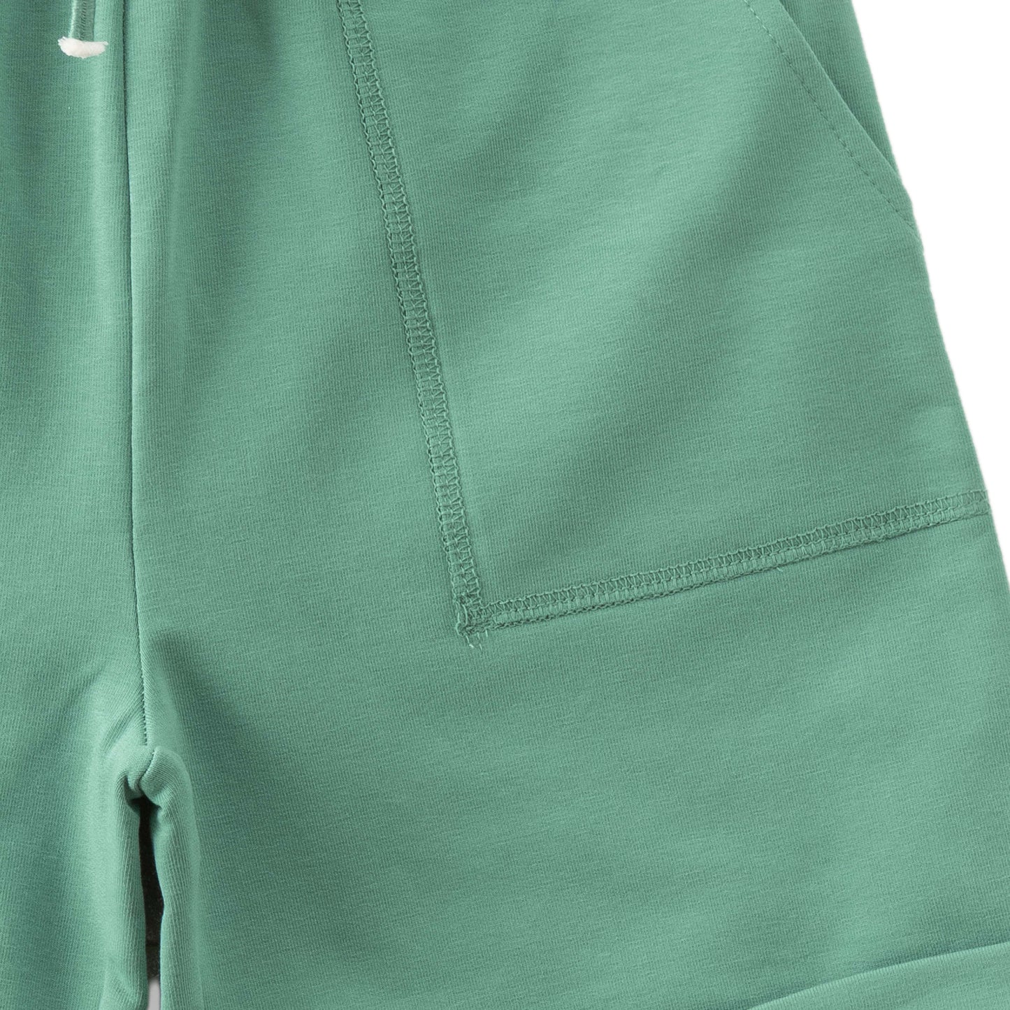 "Boys Mint Green Cotton Knit Shorts– Soft & Stretchy with Drawstring Waistband"