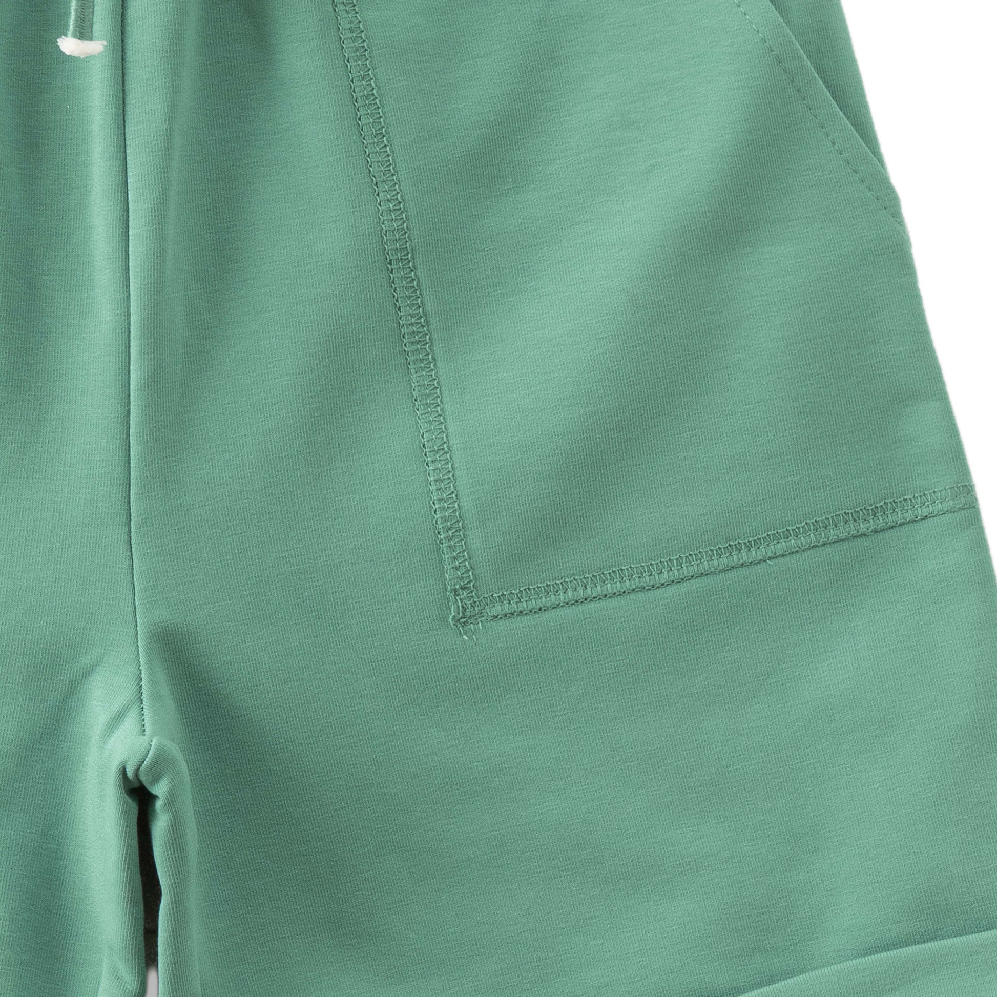 "Boys Mint Green Cotton Knit Shorts– Soft & Stretchy with Drawstring Waistband"