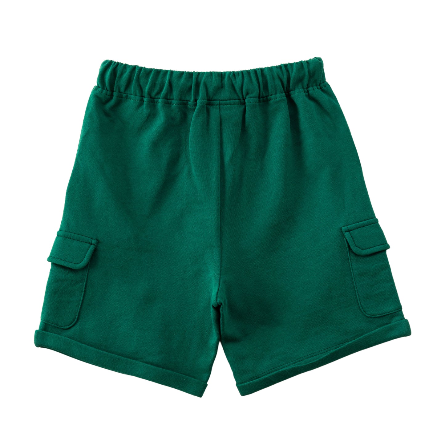 "Boys' Teal Cotton Cargo Shorts with Drawstring Waist – Casual Wear"