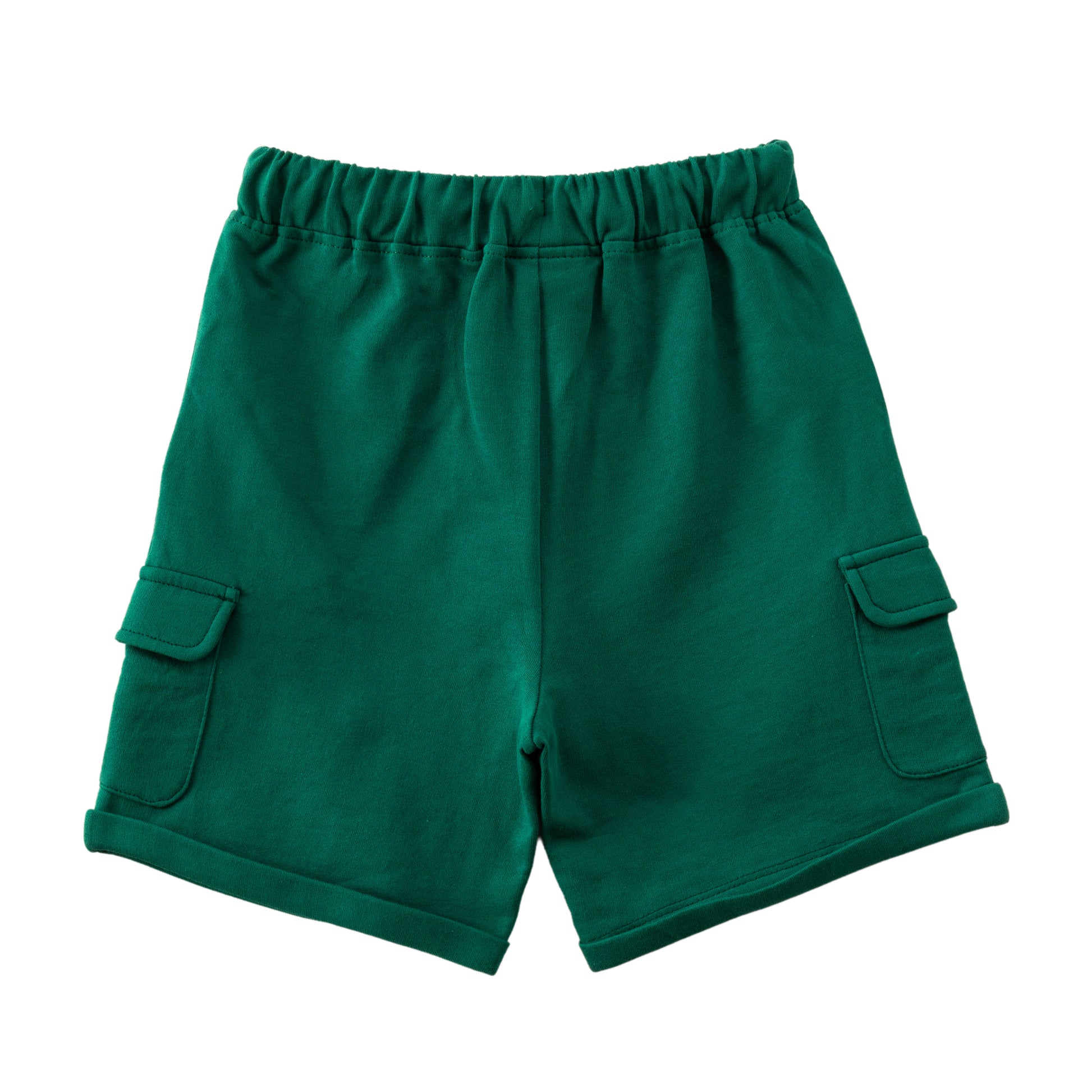 "Boys' Teal Cotton Cargo Shorts with Drawstring Waist – Casual Wear"