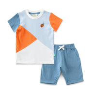 "Baby Boys Colorblock Ladybug Print T-Shirt & Blue Three-Fourth Pant Set"