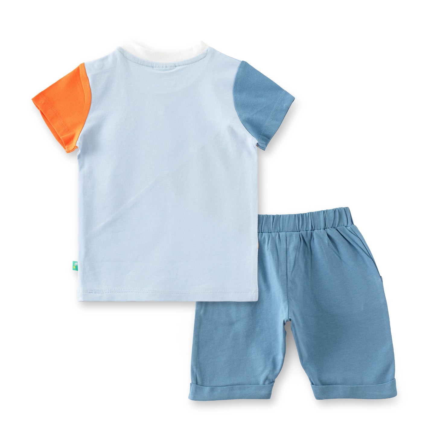 "Baby Boys Colorblock Ladybug Print T-Shirt & Blue Three-Fourth Pant Set"