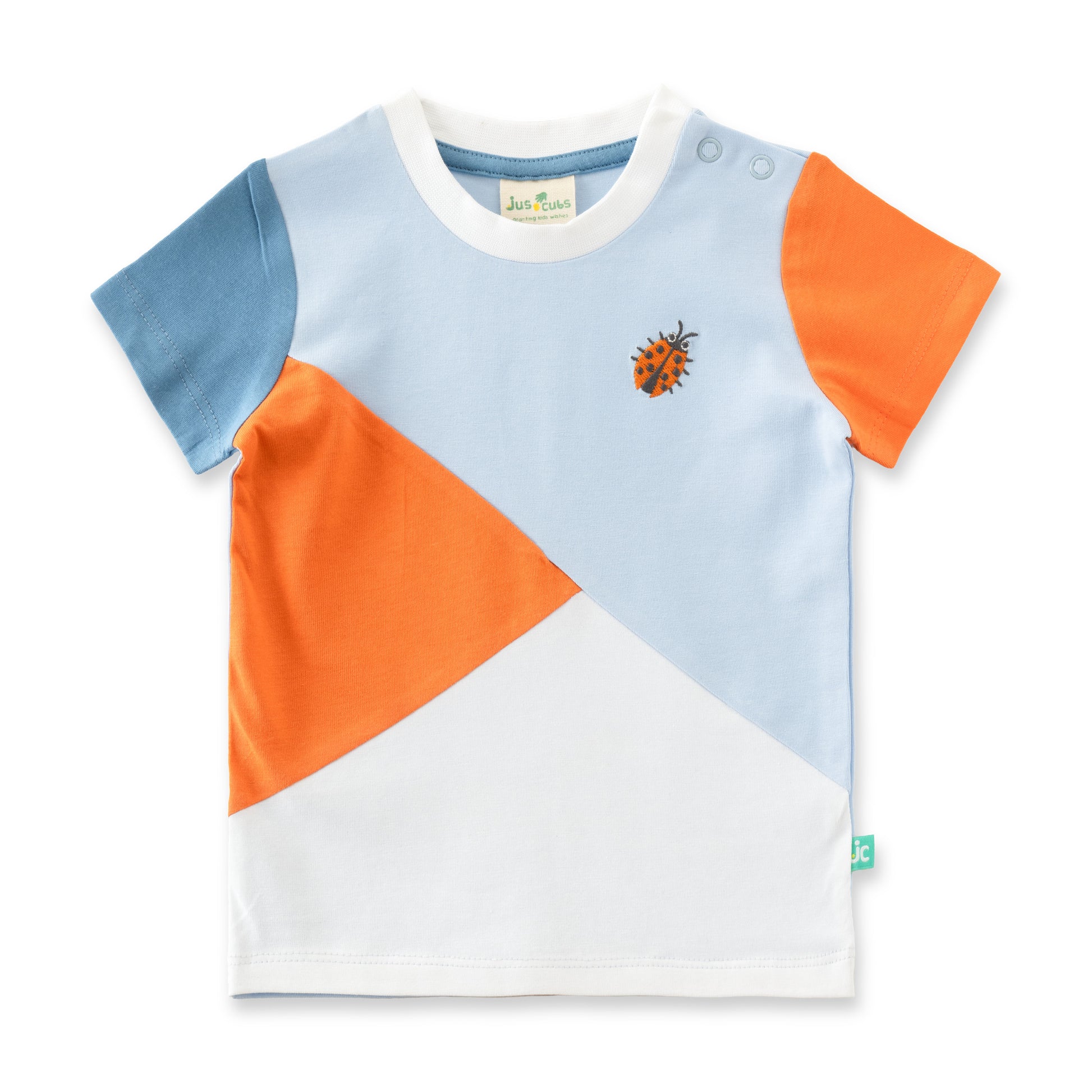 "Baby Boys Colorblock Ladybug Print T-Shirt & Blue Three-Fourth Pant Set"