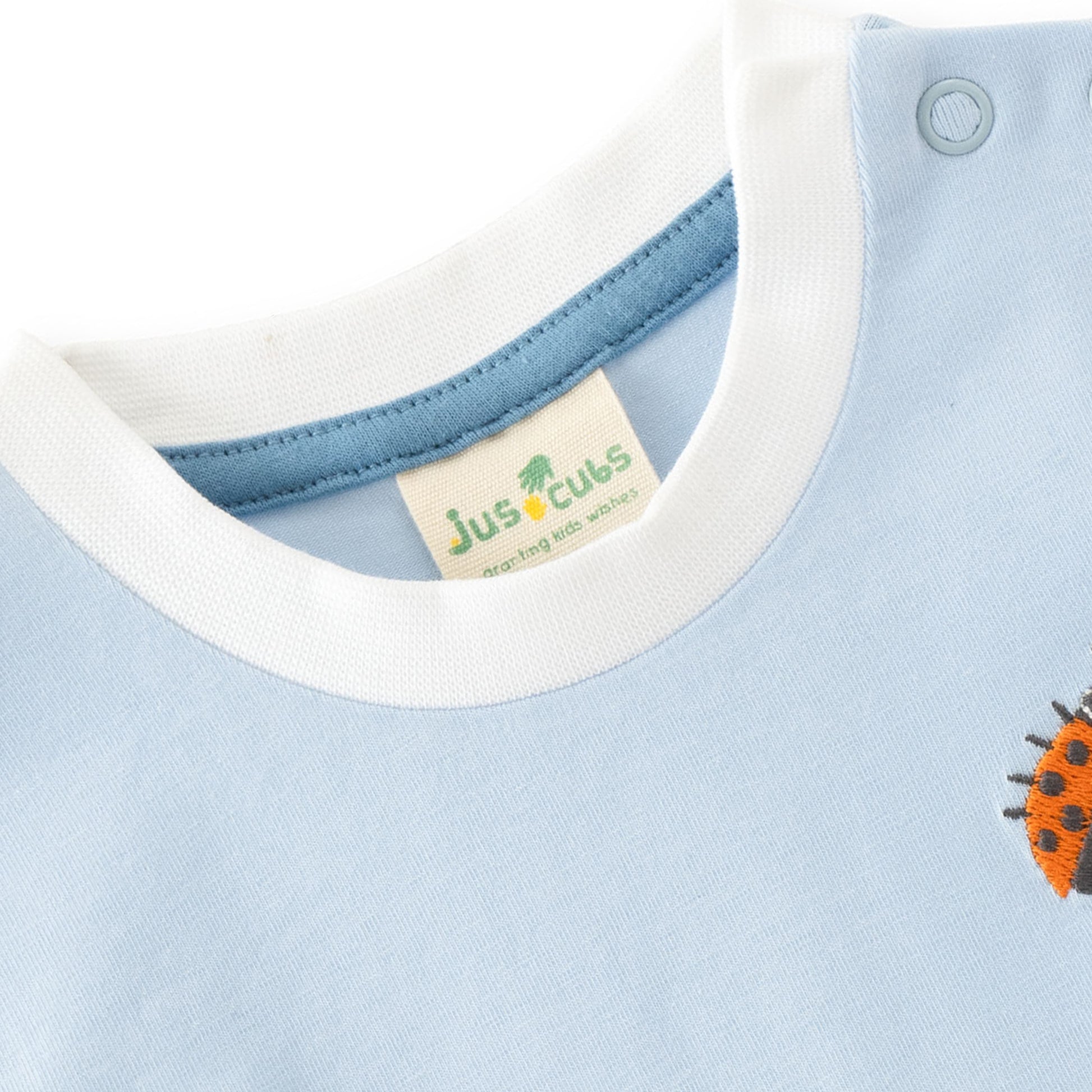 "Baby Boys Colorblock Ladybug Print T-Shirt & Blue Three-Fourth Pant Set"