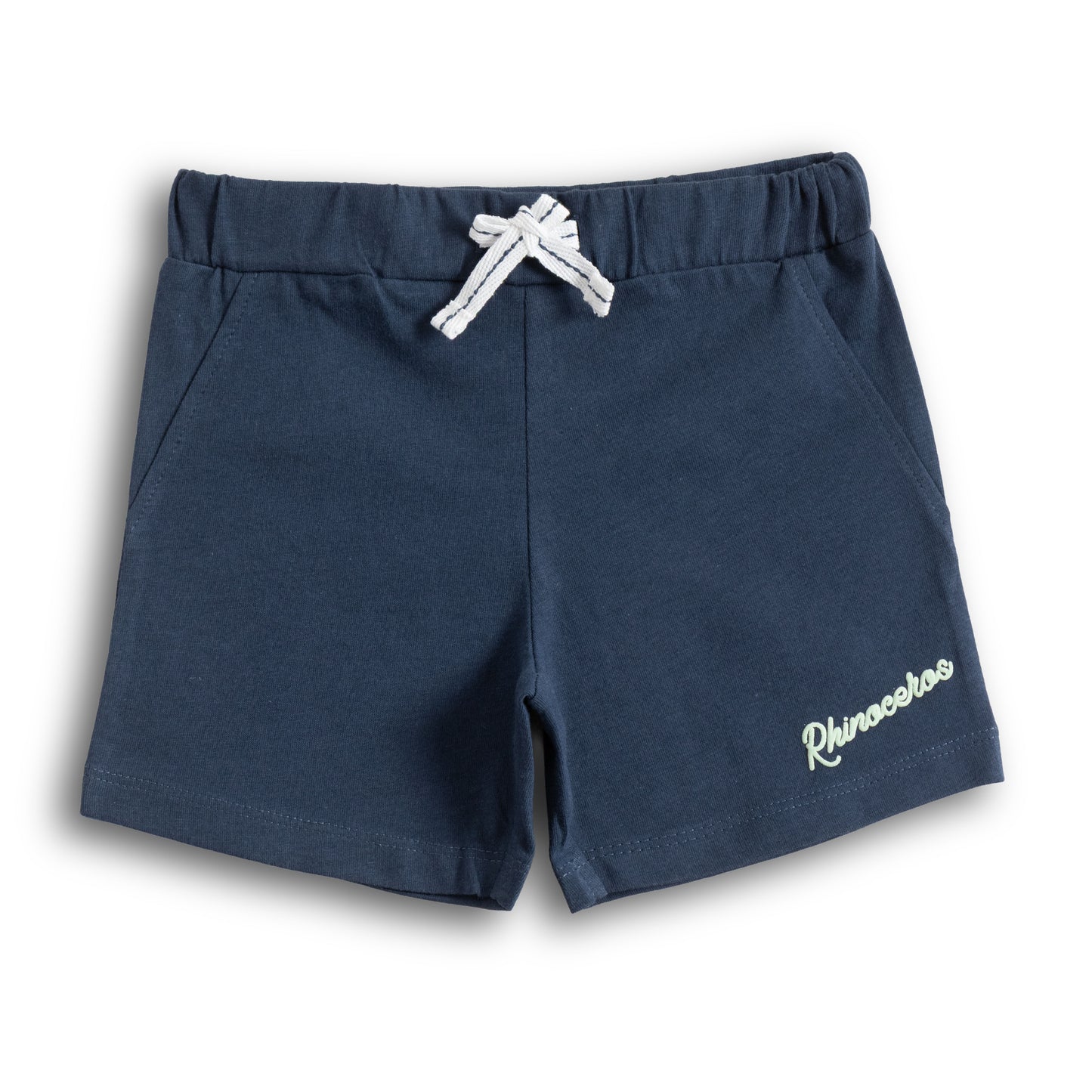 "Baby Boys’ Mint Green Rhinoceros Print T-Shirt & Navy Shorts Set"