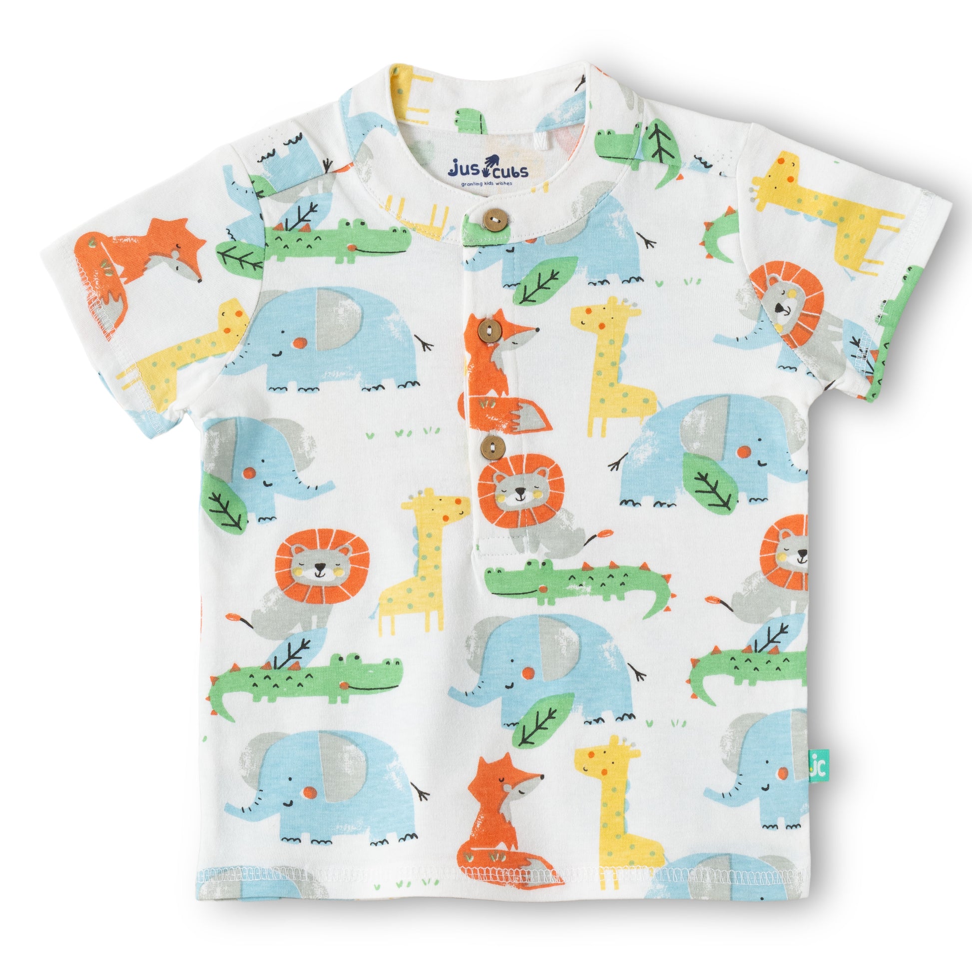 "Baby Boys Cotton Animal Print T-Shirt & Orange Jogger Set – Comfortable Daily Wear Outfit"