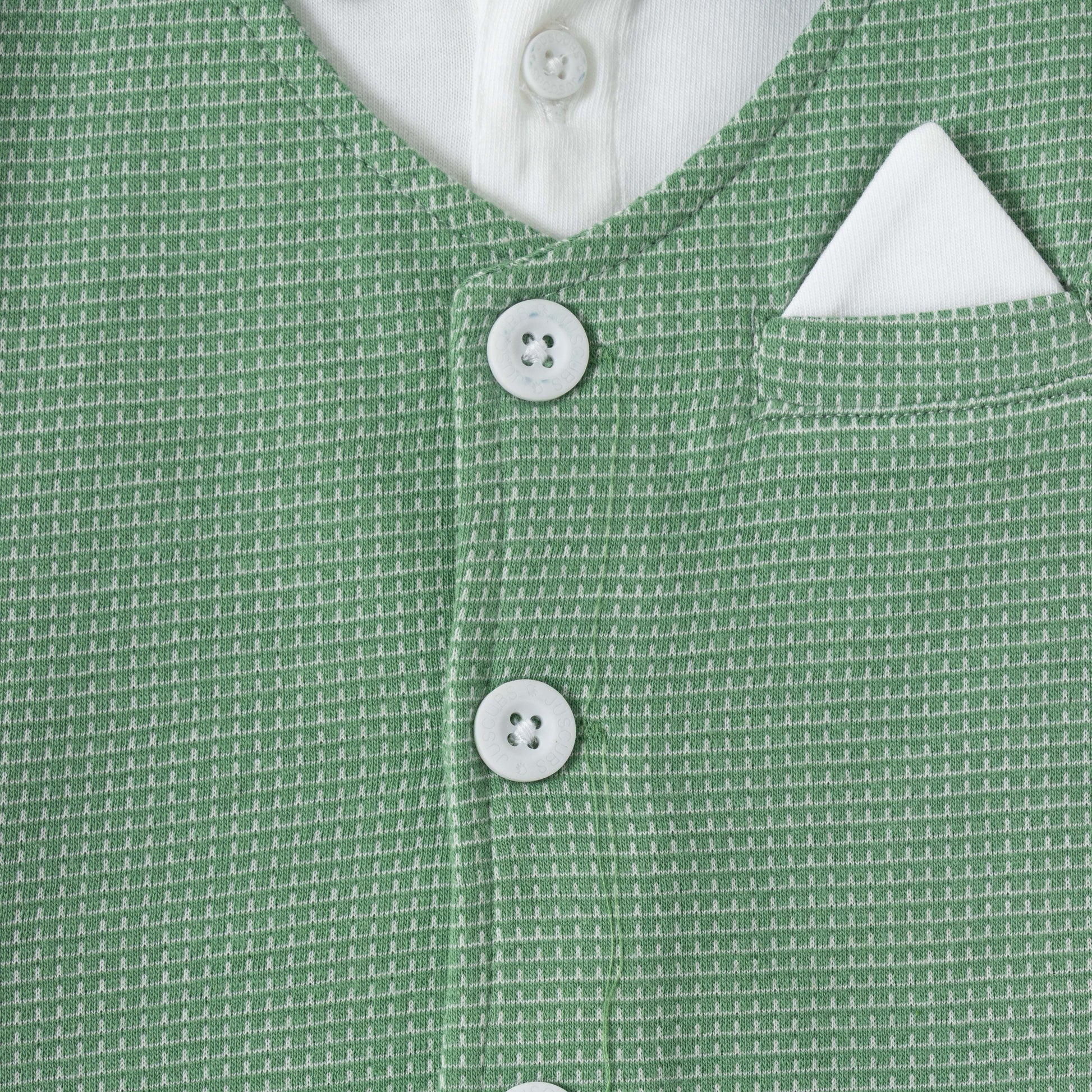 Baby Boys Green Party Wear 3-Piece Set – Shirt, Waistcoat & Bow Tie with Pants