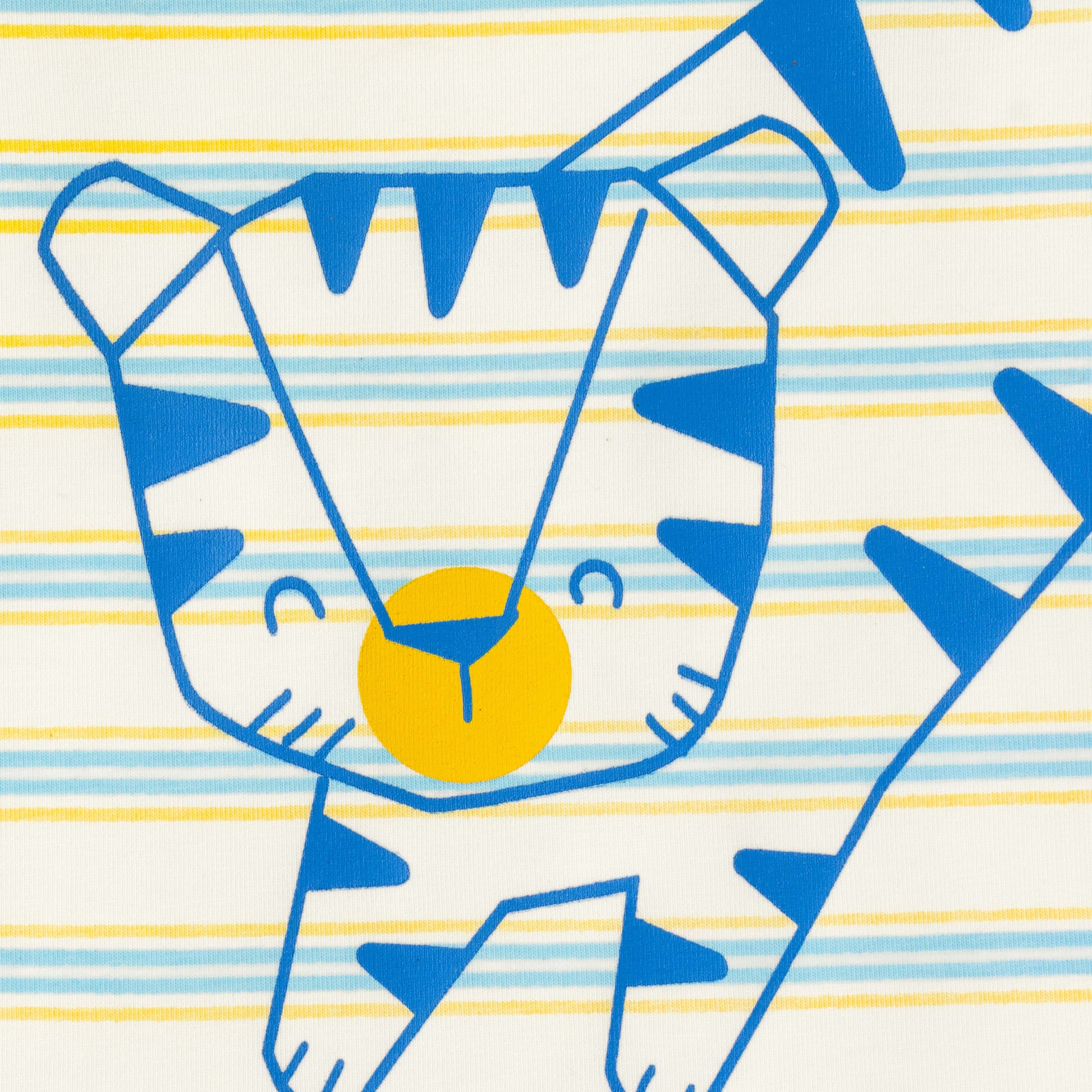 “Baby Boys Cotton Striped Tiger Print T-Shirt & Shorts Set – Blue"
