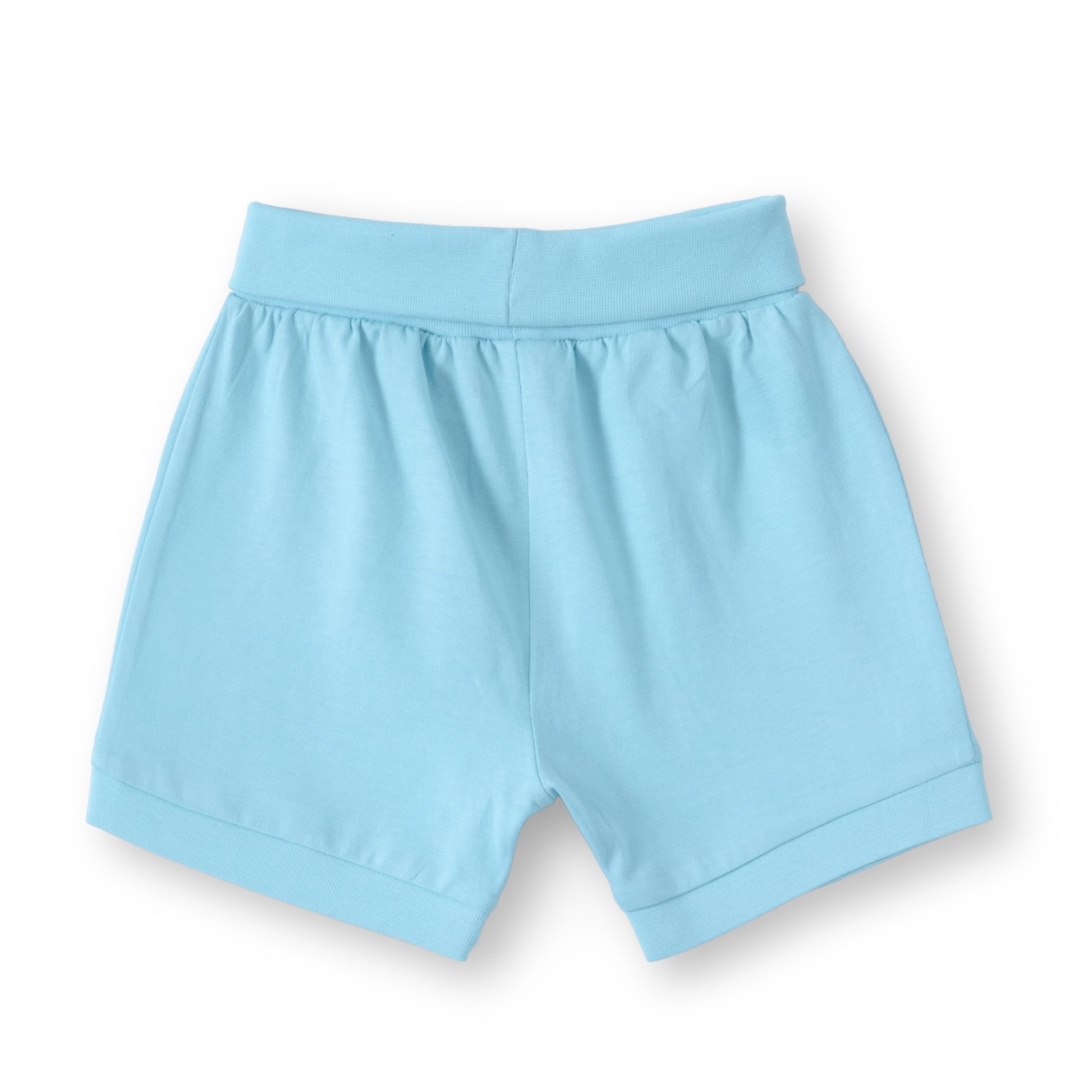 “Baby Boys Cotton Striped Tiger Print T-Shirt & Shorts Set – Blue"