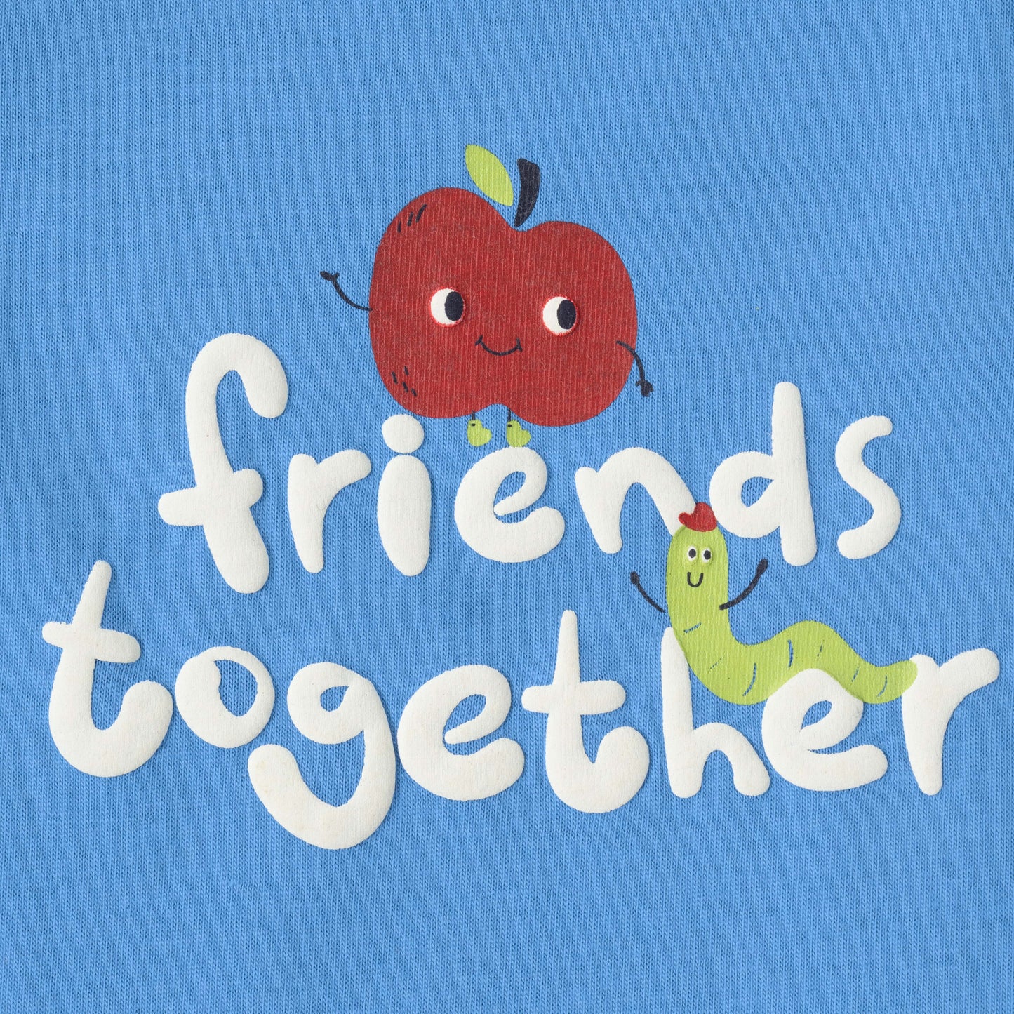 "Baby Boys 2-Pack Cotton T-Shirts – Blue Friends Together Print & White Apple Allover Print