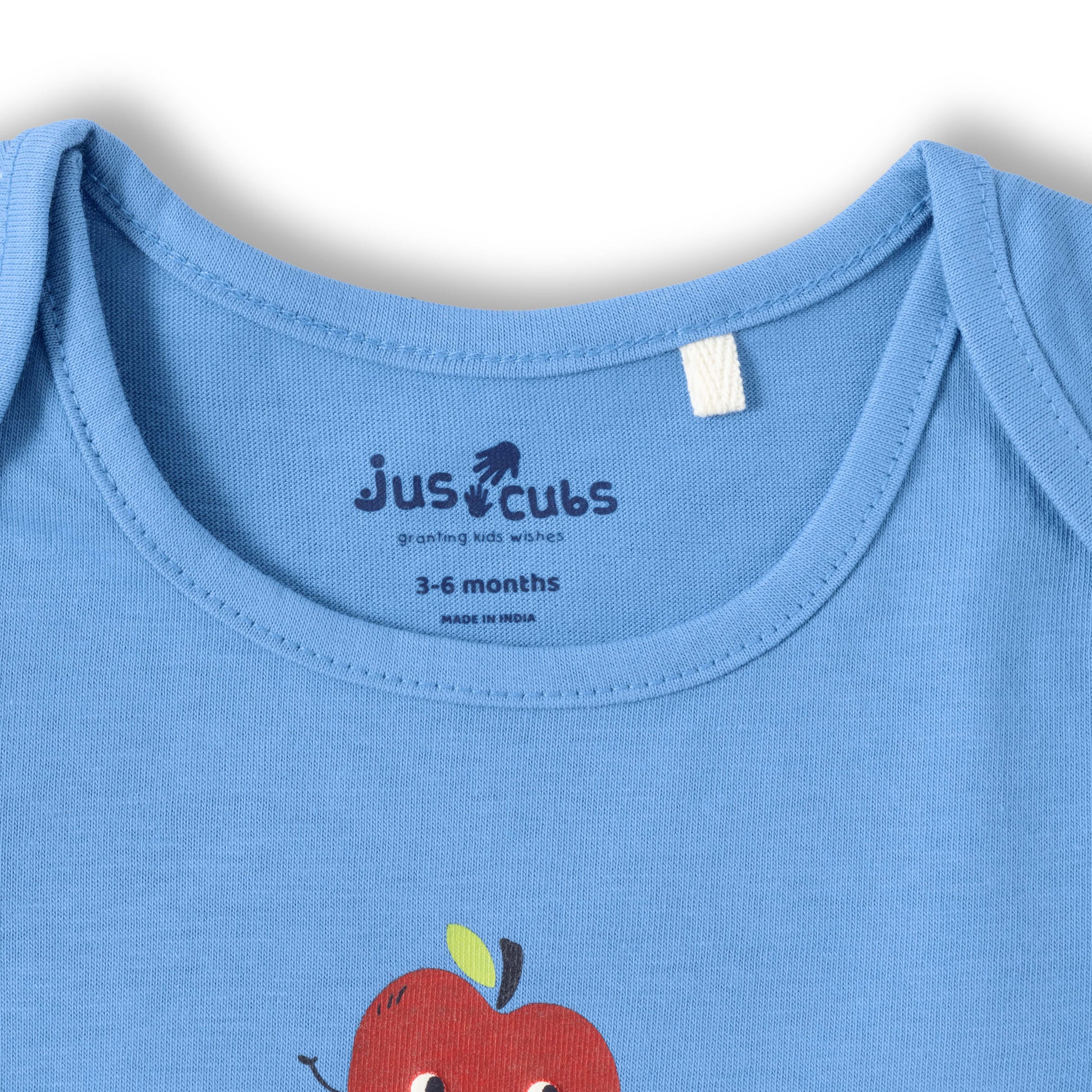 "Baby Boys 2-Pack Cotton T-Shirts – Blue Friends Together Print & White Apple Allover Print