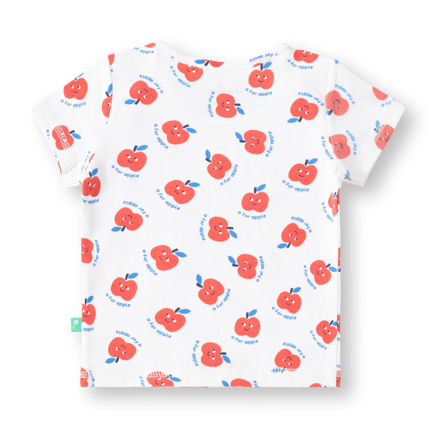 "Baby Boys 2-Pack Cotton T-Shirts – Blue Friends Together Print & White Apple Allover Print