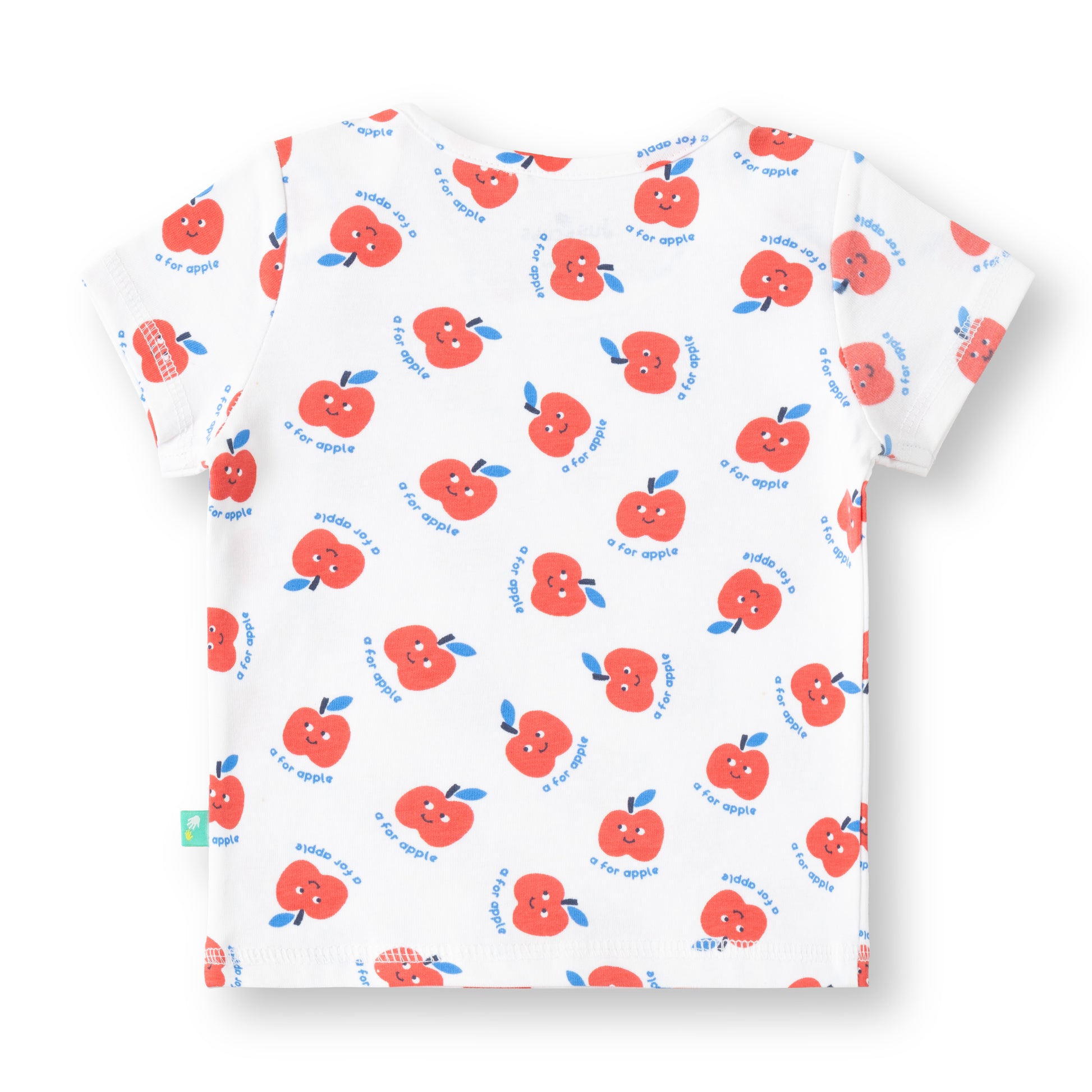 "Baby Boys 2-Pack Cotton T-Shirts – Blue Friends Together Print & White Apple Allover Print