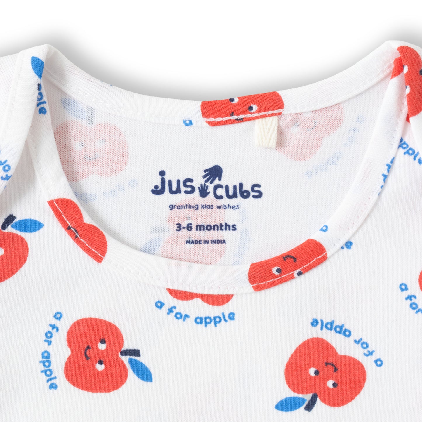 "Baby Boys 2-Pack Cotton T-Shirts – Blue Friends Together Print & White Apple Allover Print
