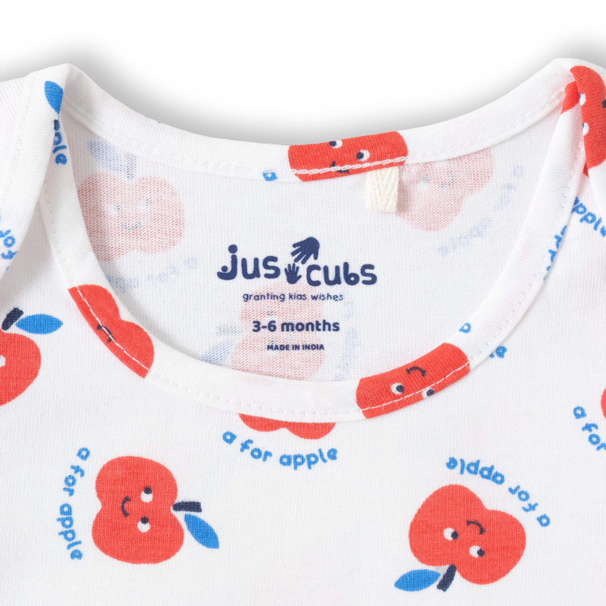 "Baby Boys 2-Pack Cotton T-Shirts – Blue Friends Together Print & White Apple Allover Print