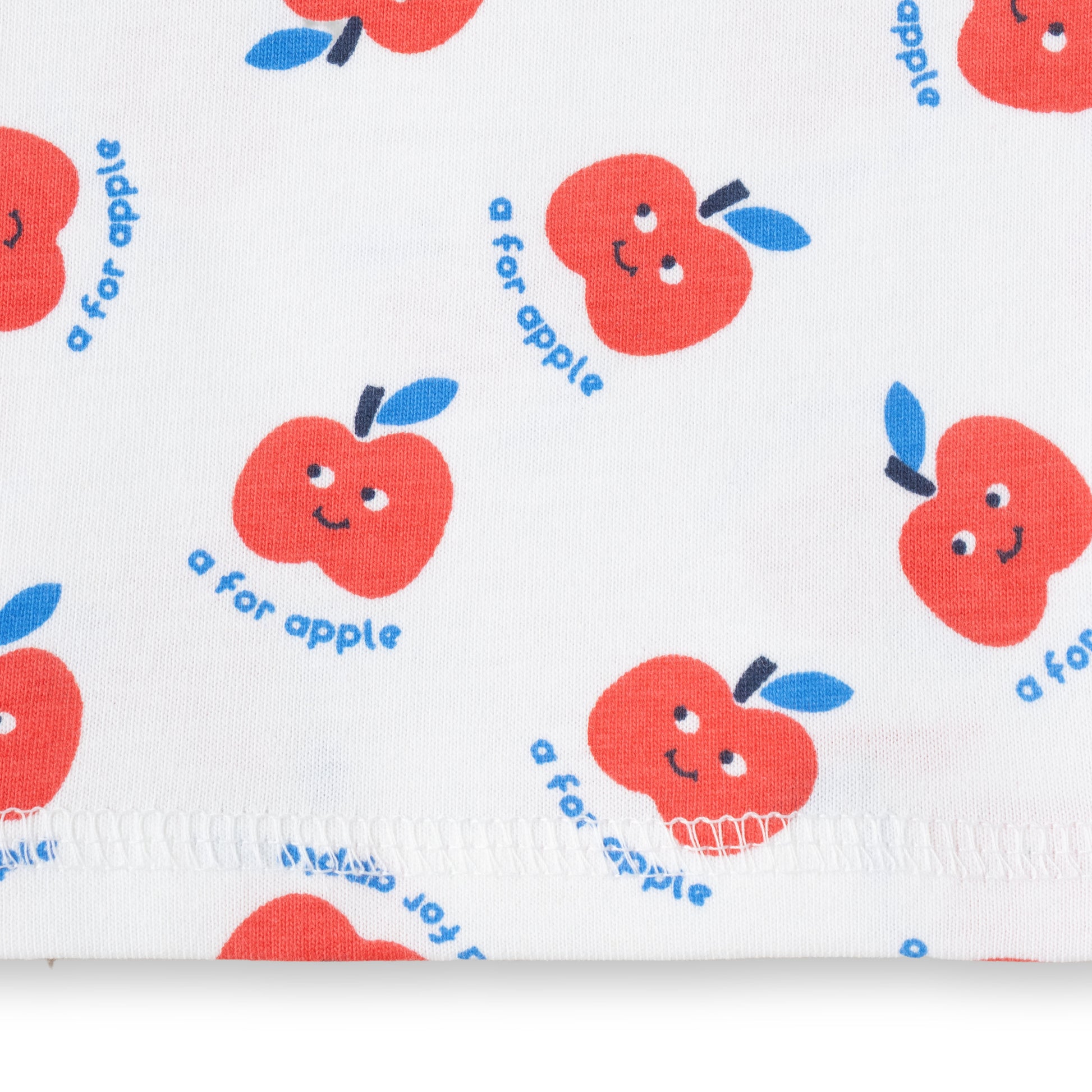 "Baby Boys 2-Pack Cotton T-Shirts – Blue Friends Together Print & White Apple Allover Print