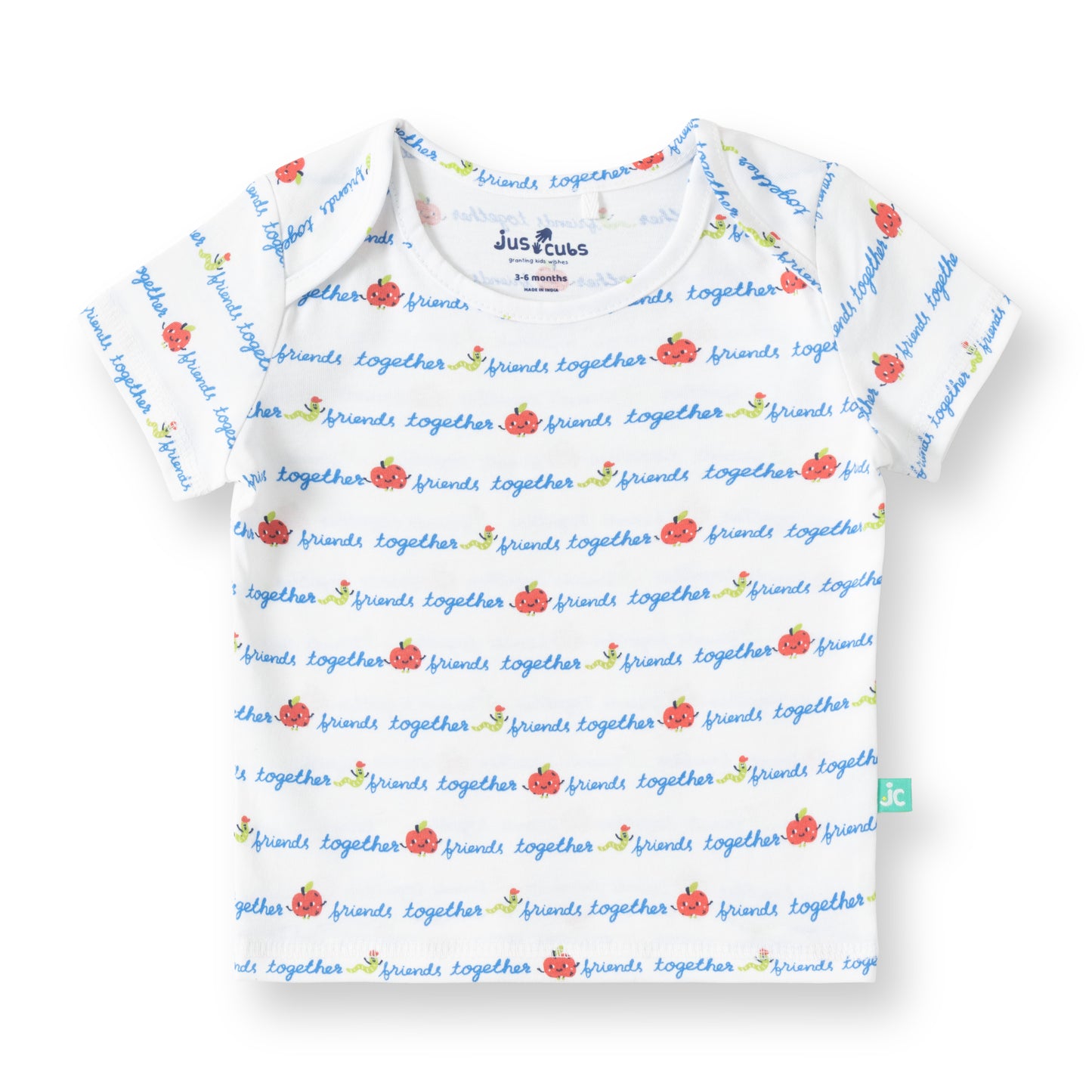 "Baby Boys 2-Pack Cotton T-Shirts – Friends Together Print & Multicolor Stripe Design"
