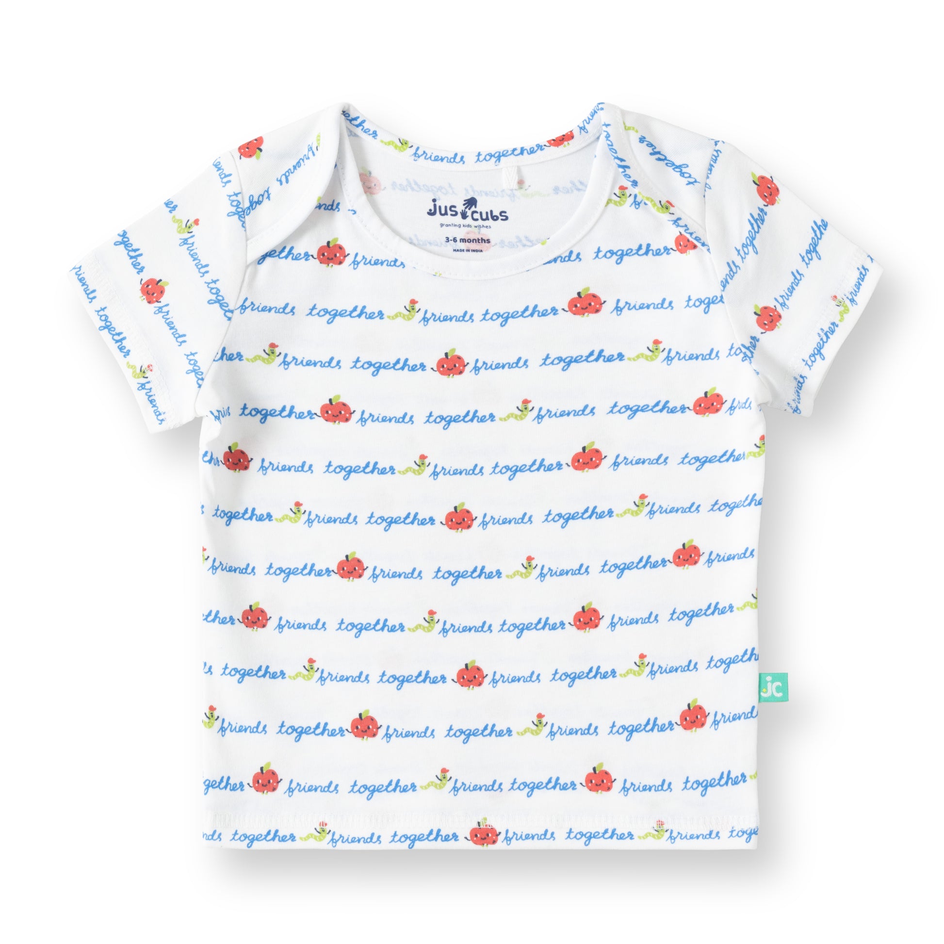 "Baby Boys 2-Pack Cotton T-Shirts – Friends Together Print & Multicolor Stripe Design"