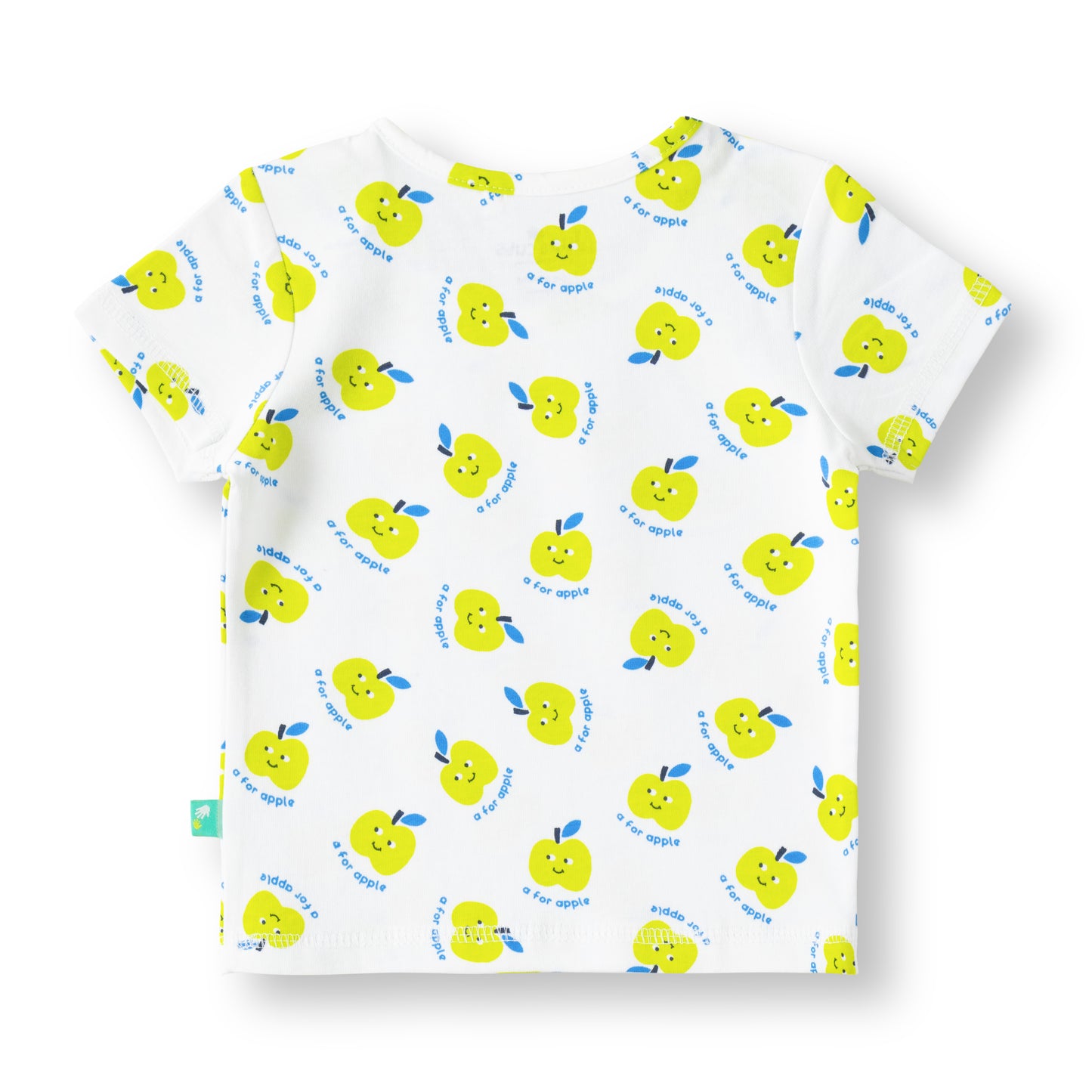 "Baby Boys 2-Pack Cotton T-Shirts – Green Sweet as Apple Print & White Yellow Apple Allover Print"
