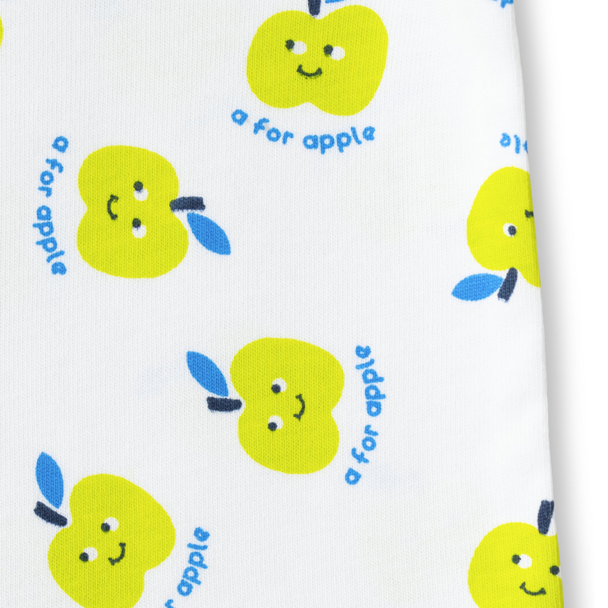 "Baby Boys 2-Pack Cotton T-Shirts – Green Sweet as Apple Print & White Yellow Apple Allover Print"