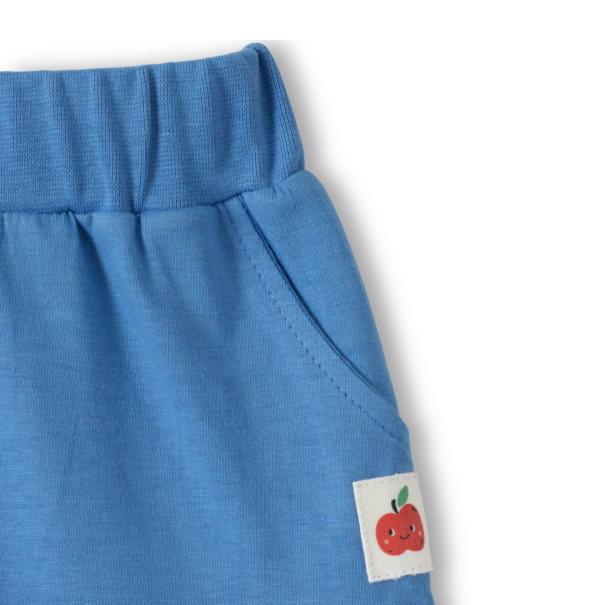 "Baby Boys 2-Pack Cotton Jogger Pants – Blue Solid & White Apple Print"
