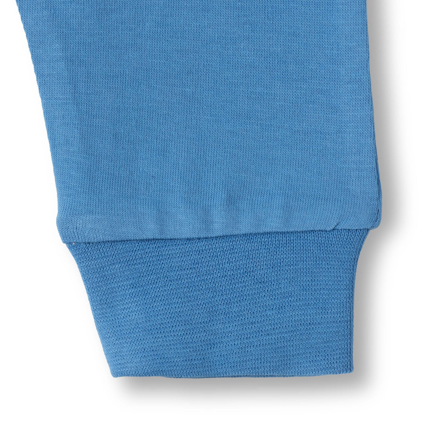 "Baby Boys 2-Pack Cotton Jogger Pants – Blue Solid & White Apple Print"