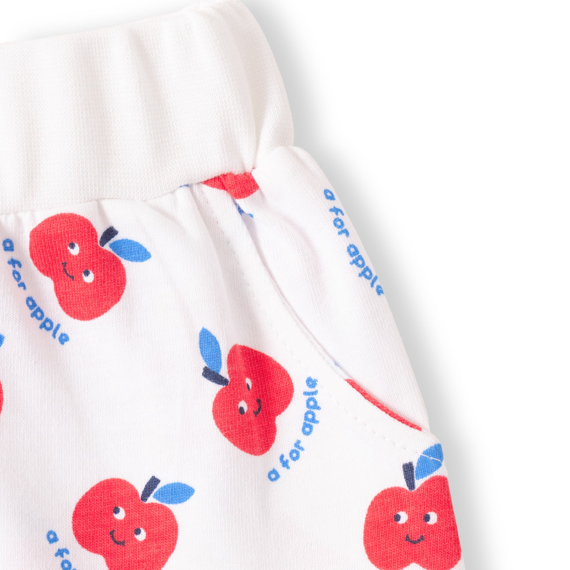 "Baby Boys 2-Pack Cotton Jogger Pants – Blue Solid & White Apple Print"