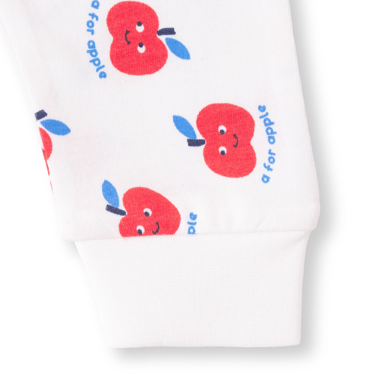 "Baby Boys 2-Pack Cotton Jogger Pants – Blue Solid & White Apple Print"