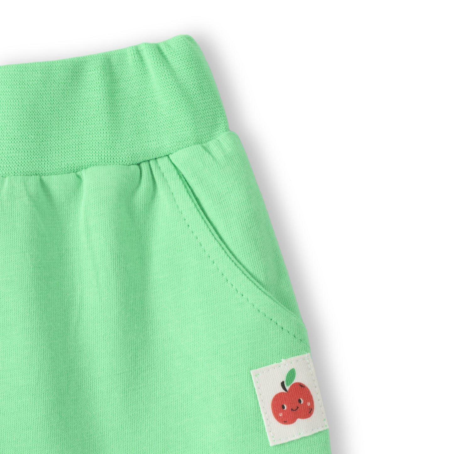 "Baby Boys 2-Pack Cotton Jogger Pants – Green Solid & White Yellow Apple Print"
