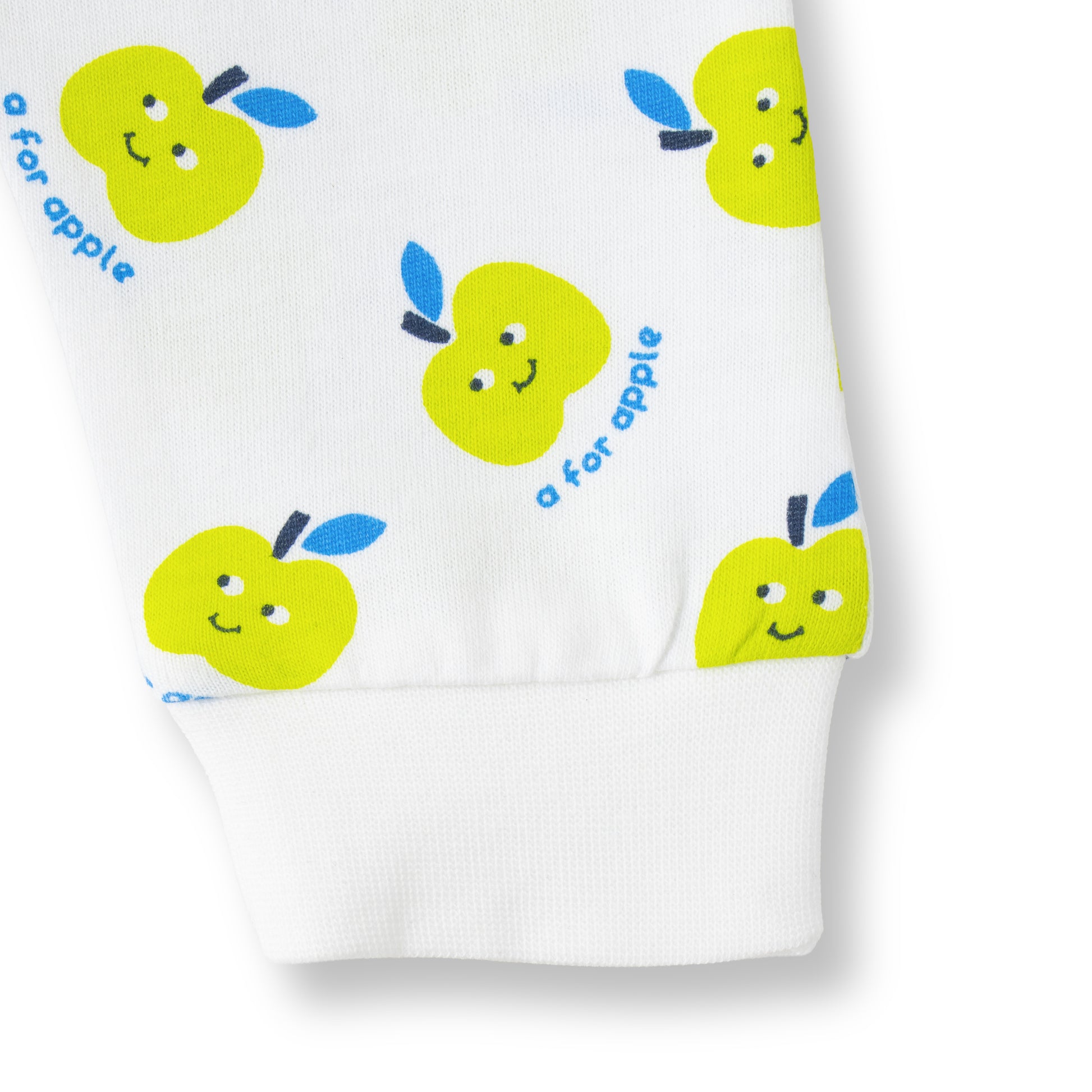 "Baby Boys 2-Pack Cotton Jogger Pants – Green Solid & White Yellow Apple Print"