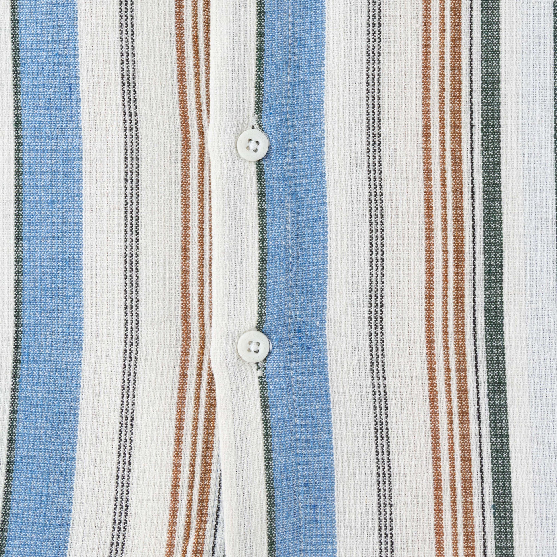 "Boys Cotton Shirt – Blue & Brown Multicolor Stripes with Pocket"