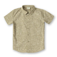 "Boys Cotton Casual Beige Abstract Print Short Sleeve Shirt"