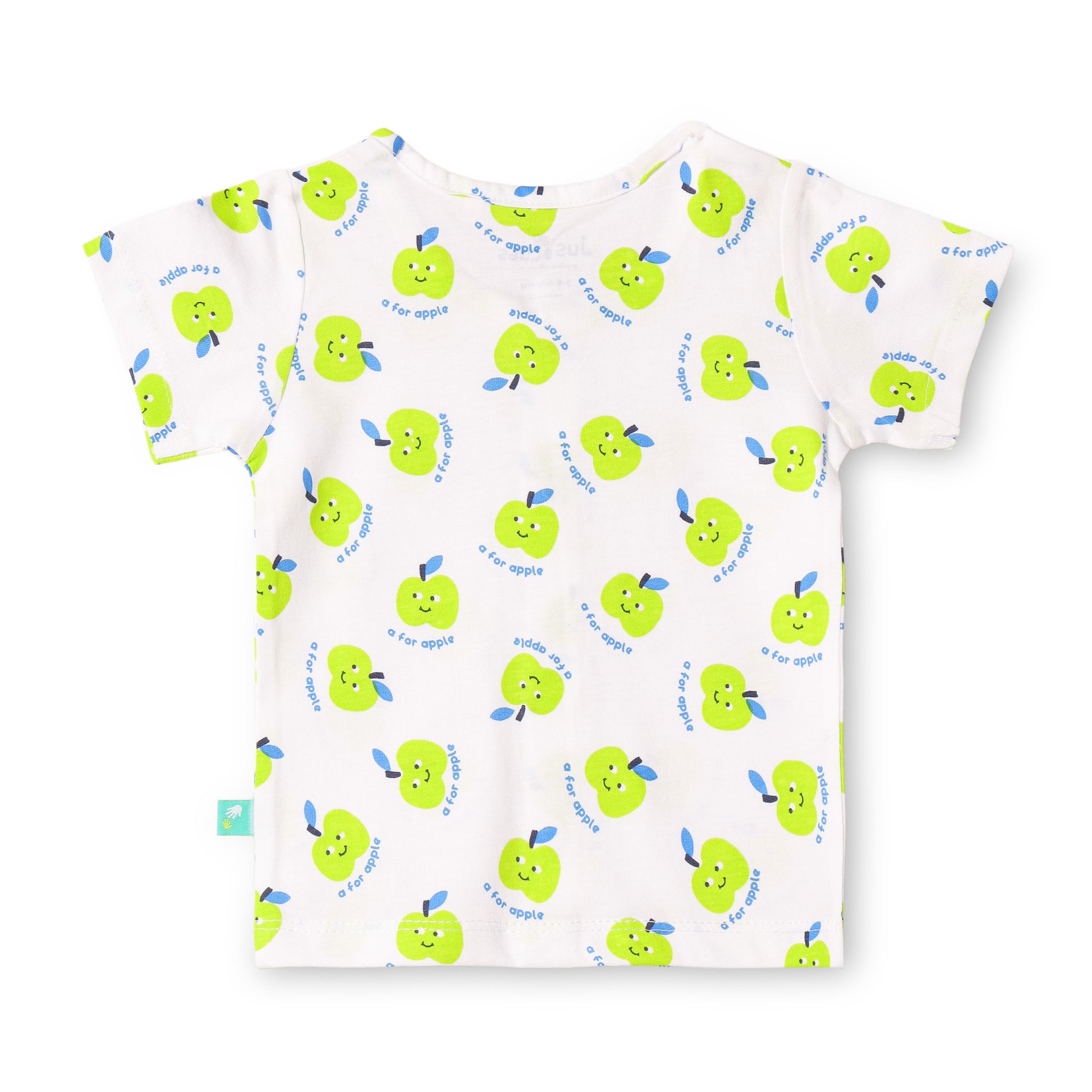 "Baby Boys Cotton Half Sleeve Front Open Jhabla Set – Apple Print (Pack of 2)"