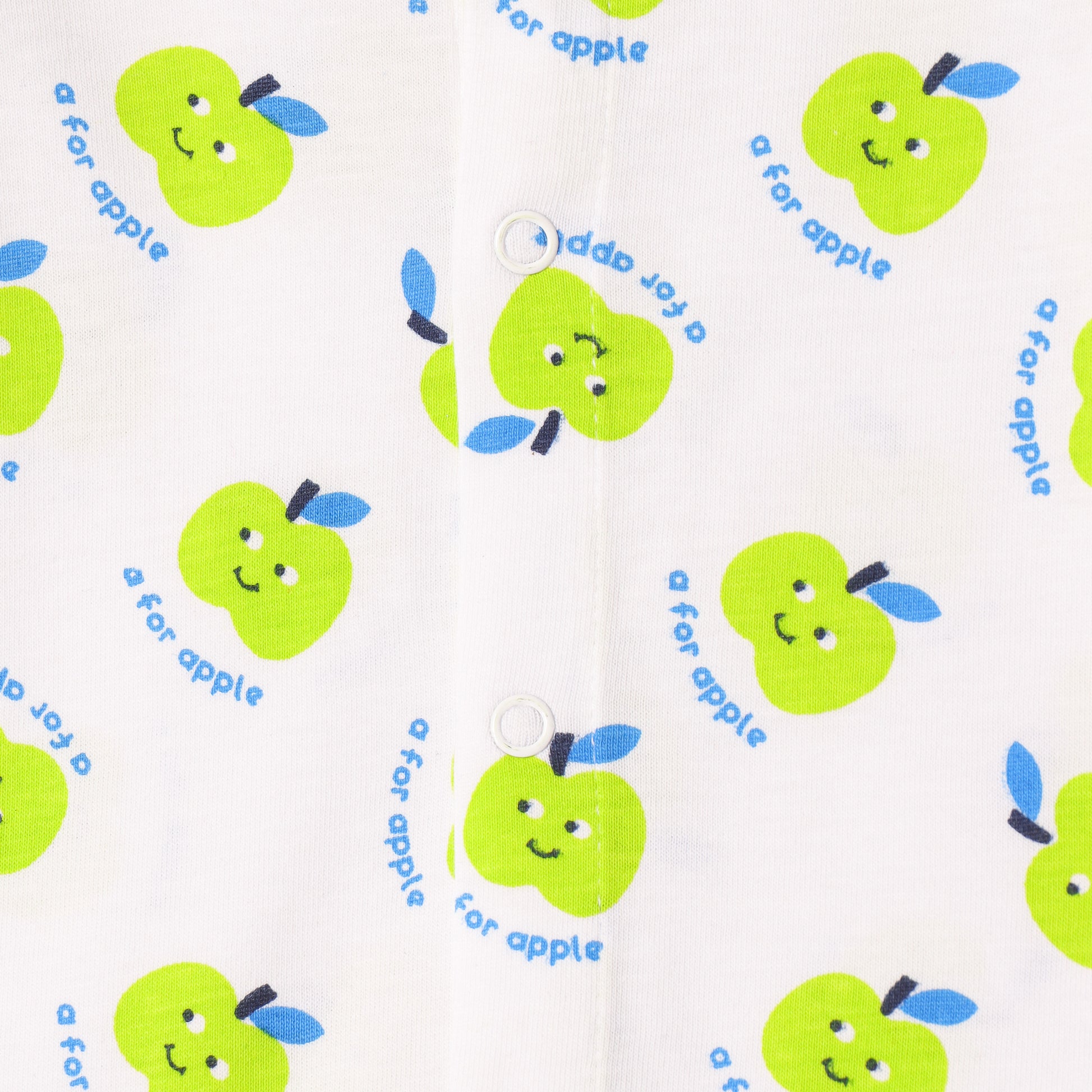 "Baby Boys Cotton Half Sleeve Front Open Jhabla Set – Apple Print (Pack of 2)"